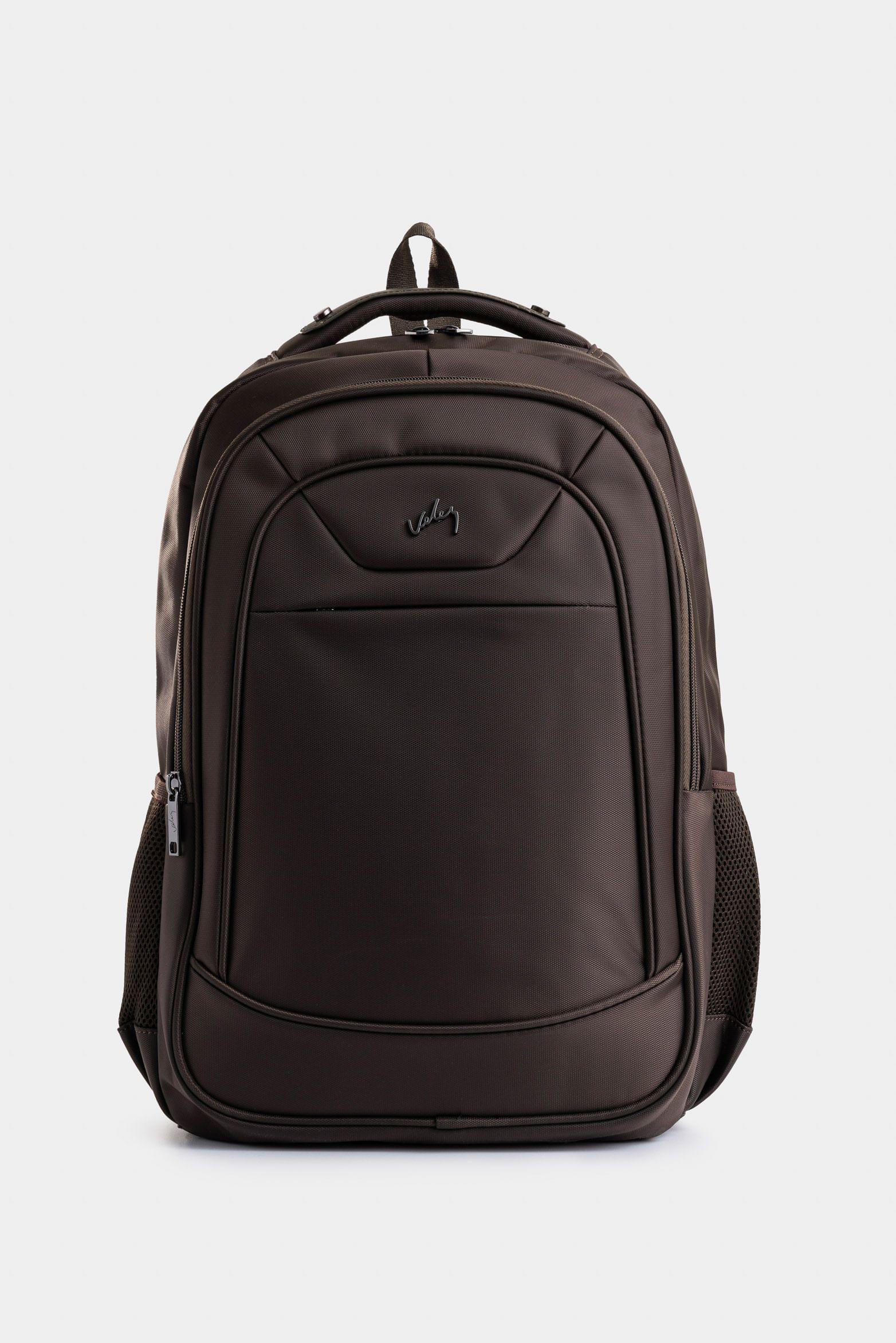 Vélez Mochila Kaiser De Lona y Cuero Para Hombre Urbano Café-0