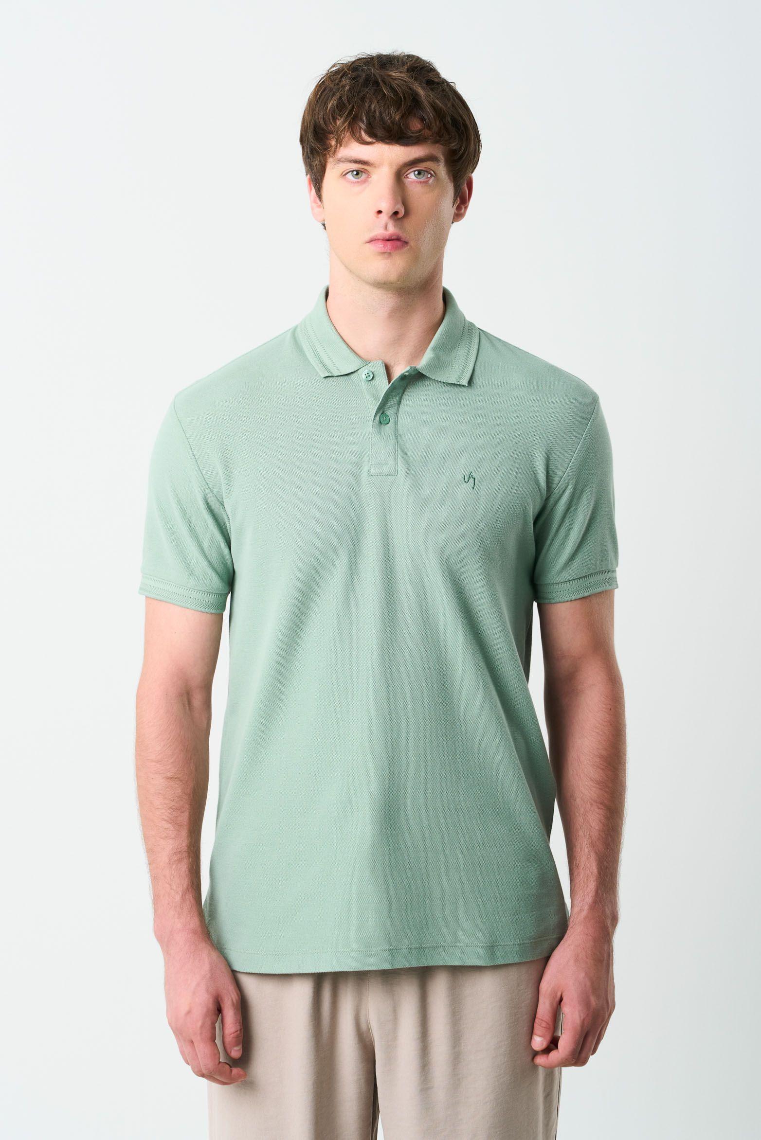 Vélez Polera Cuello Summer Hombre Semi Ajustada Agua Marina-0