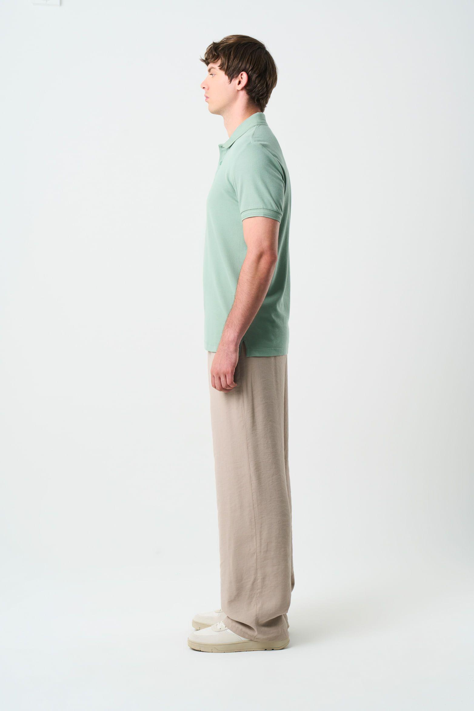 Vélez Polera Cuello Summer Hombre Semi Ajustada Agua Marina-1