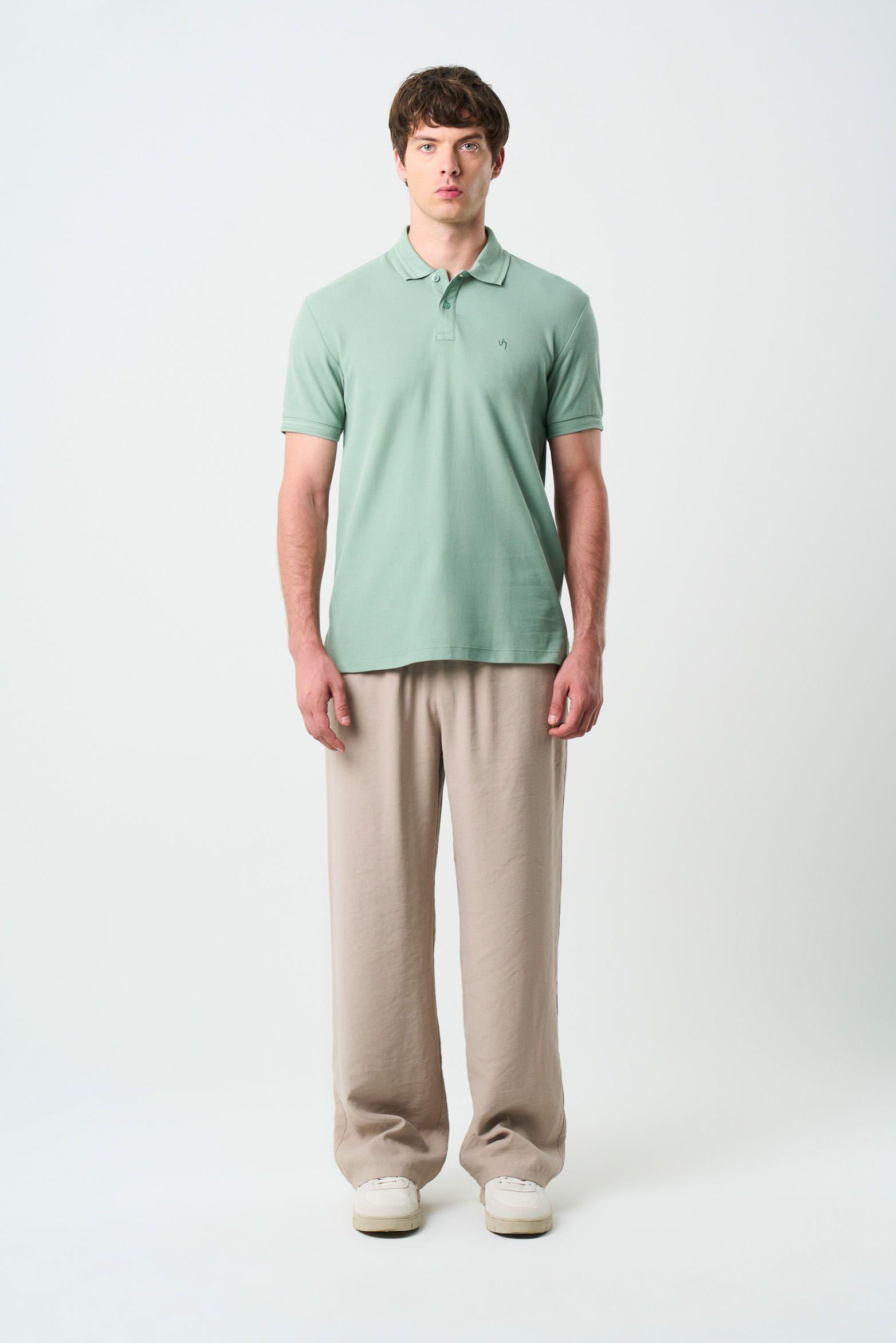 Vélez Polera Cuello Summer Hombre Semi Ajustada Agua Marina-3