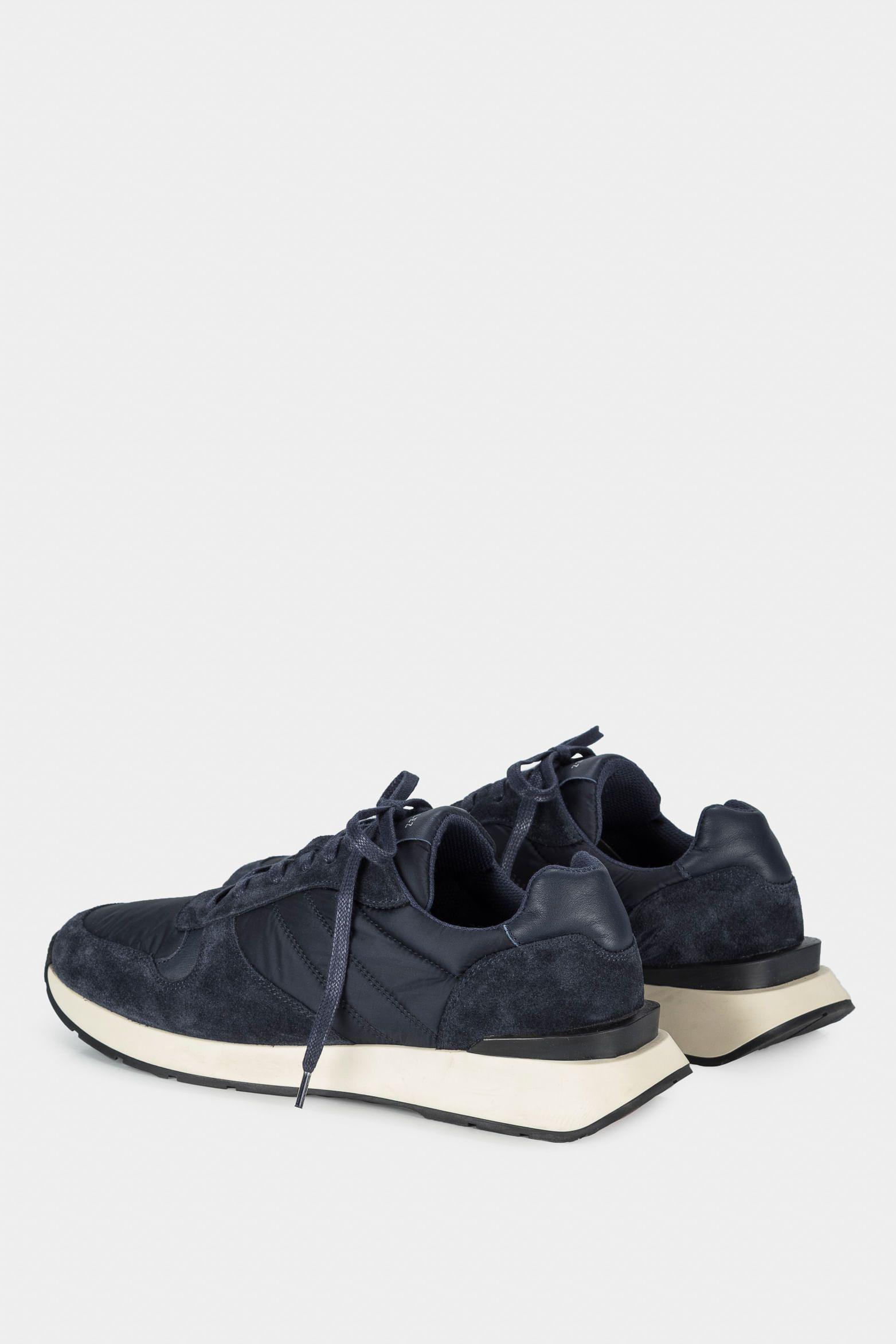 Vélez Zapatillas Oporto De Cuero Lona Hombre Azul Osc-2