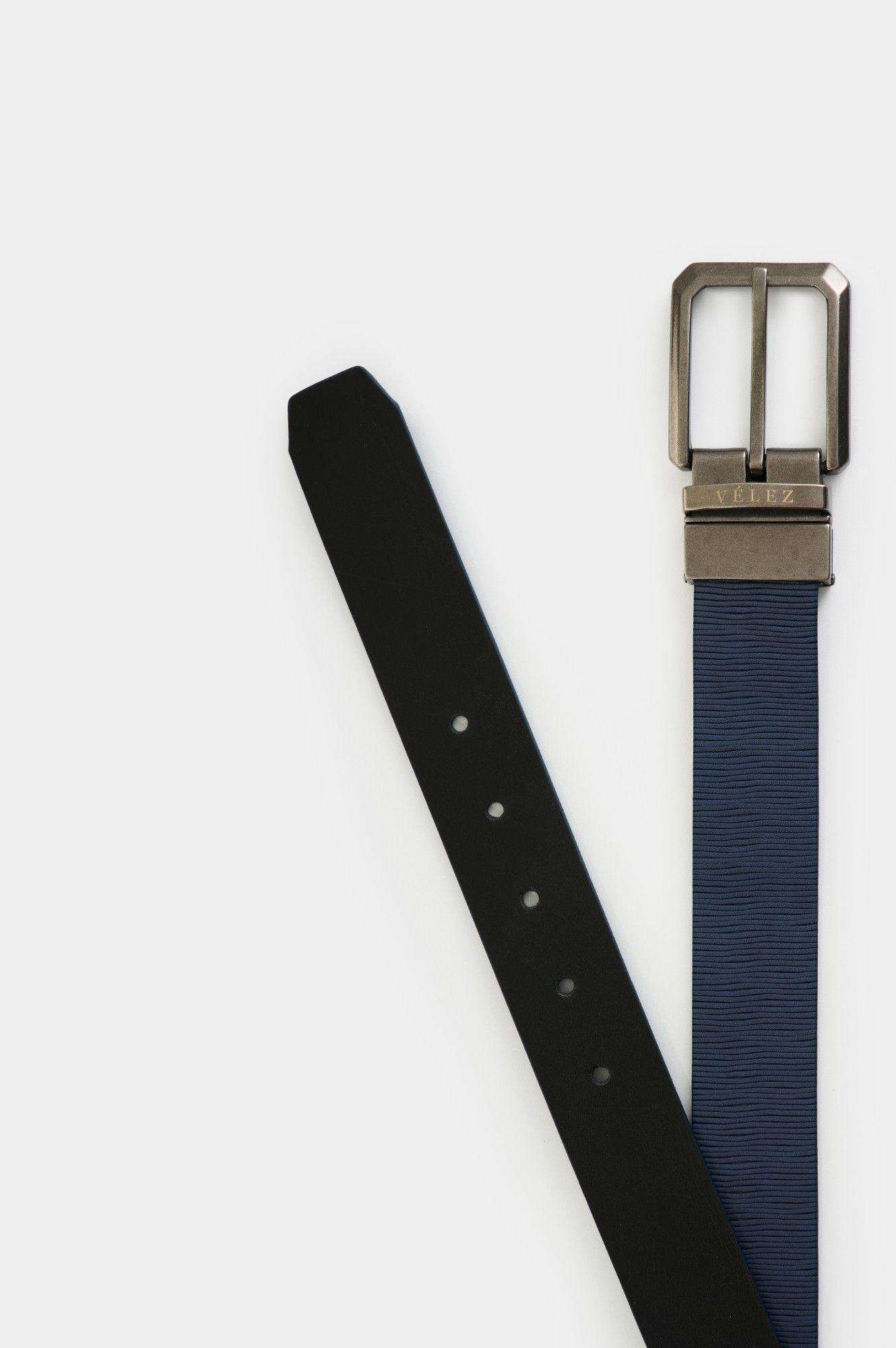 Vélez Correa Reversible De Cuero Hombre Lucian Azul Oscuro-2