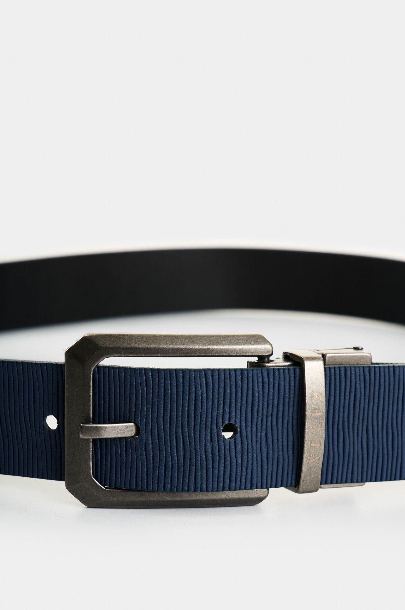 Vélez Correa Reversible De Cuero Hombre Lucian Azul Oscuro-3