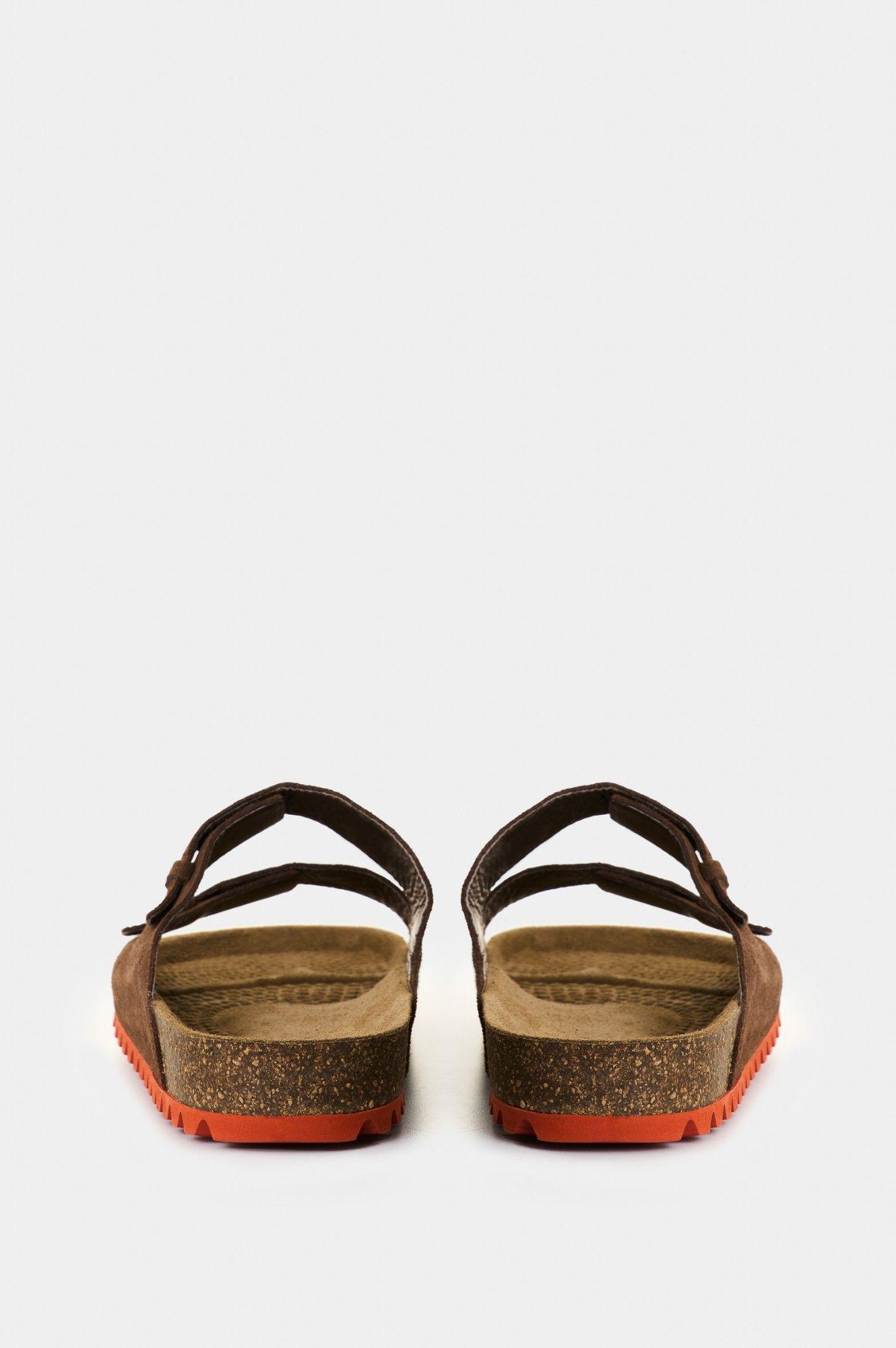 Vélez Sandalia Duna Cuero Gamuzado Para Hombre Casual Cafe-2