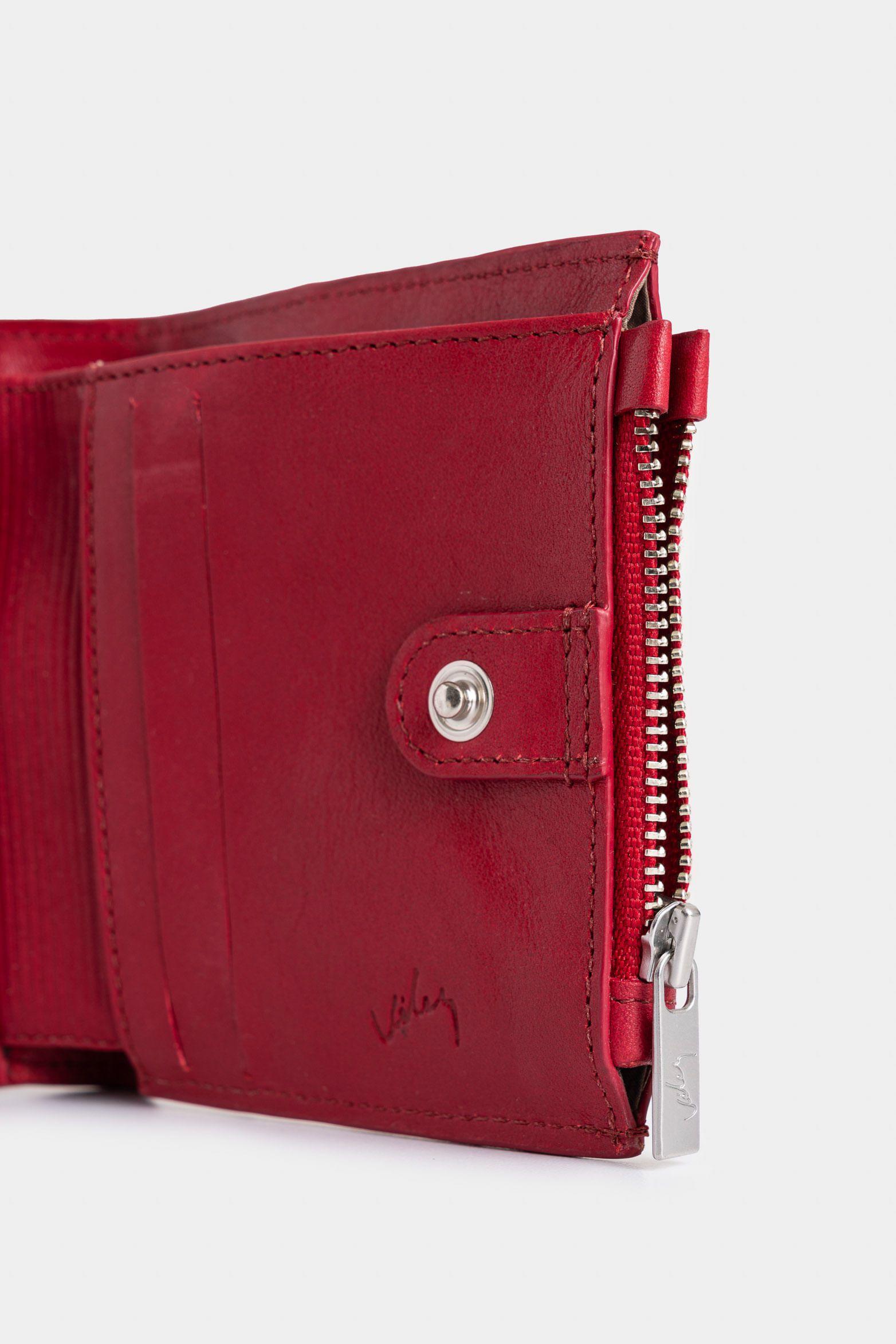 Vélez Billetera Golden De Cuero Para Mujer Grabado Rojo-4