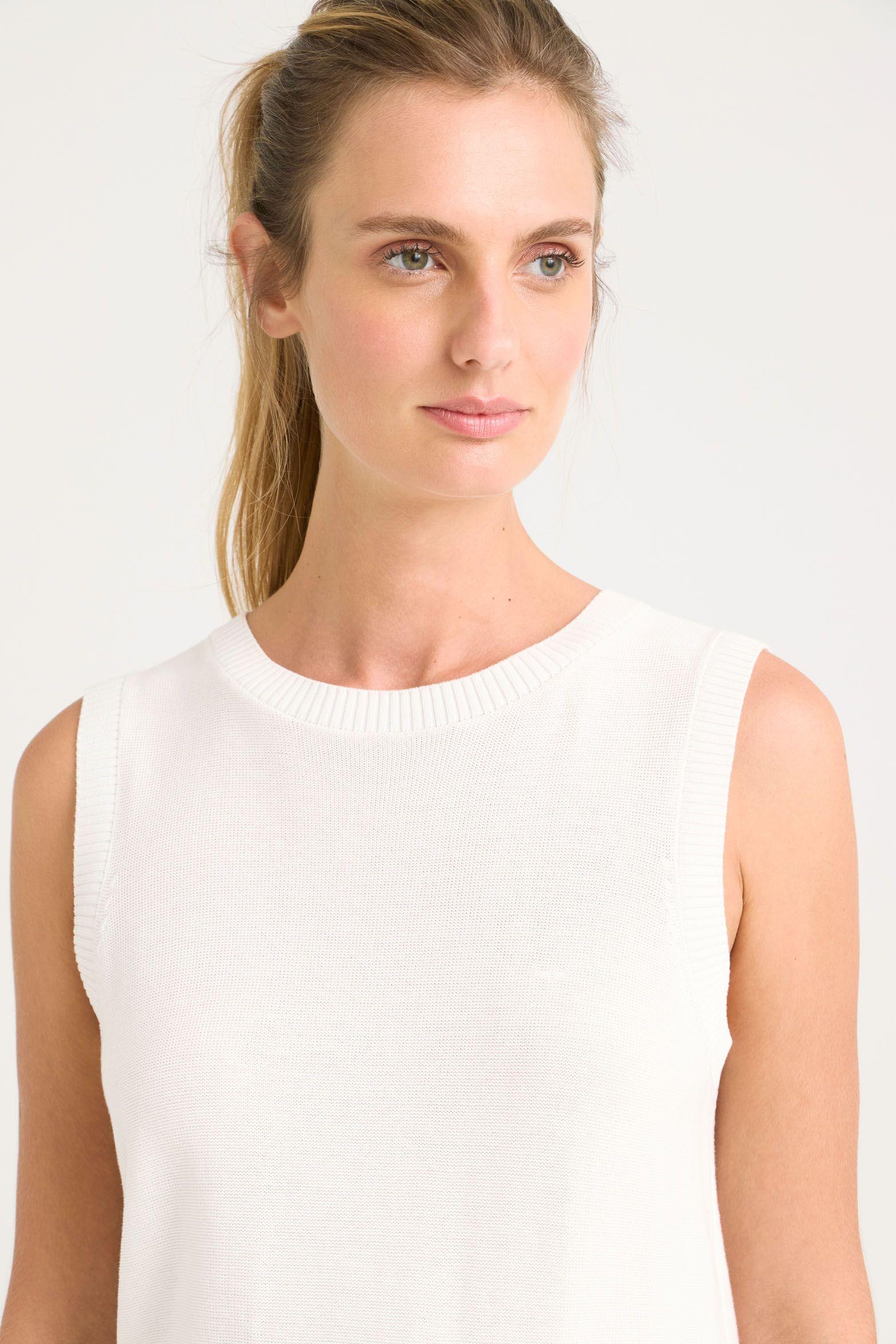 Vélez Top Tejido Astromelia Para Mujer Liviano Crema-2