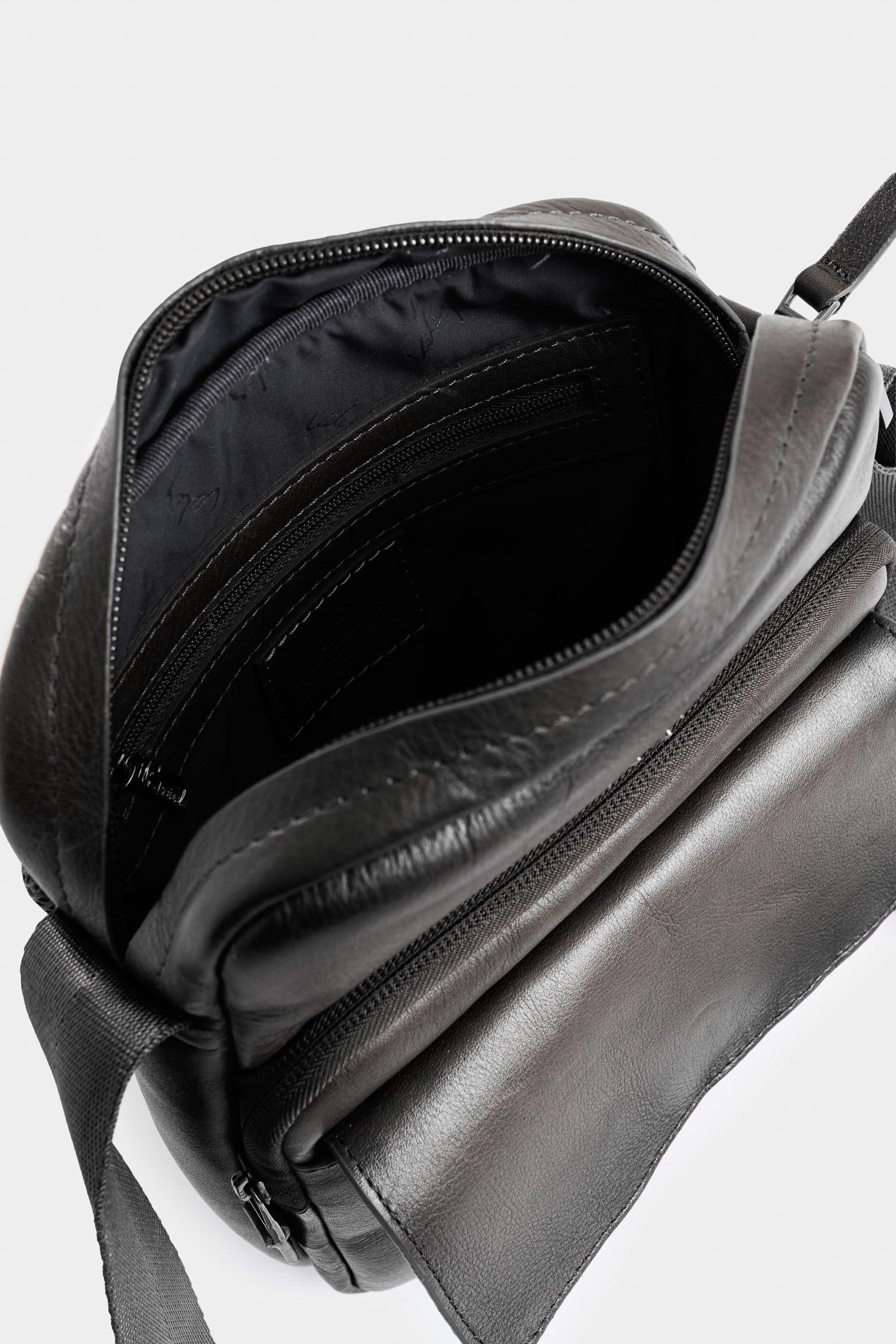 Vélez Manos Libres Alava 3 Cuero Lona Hombre Vertical Negro-4