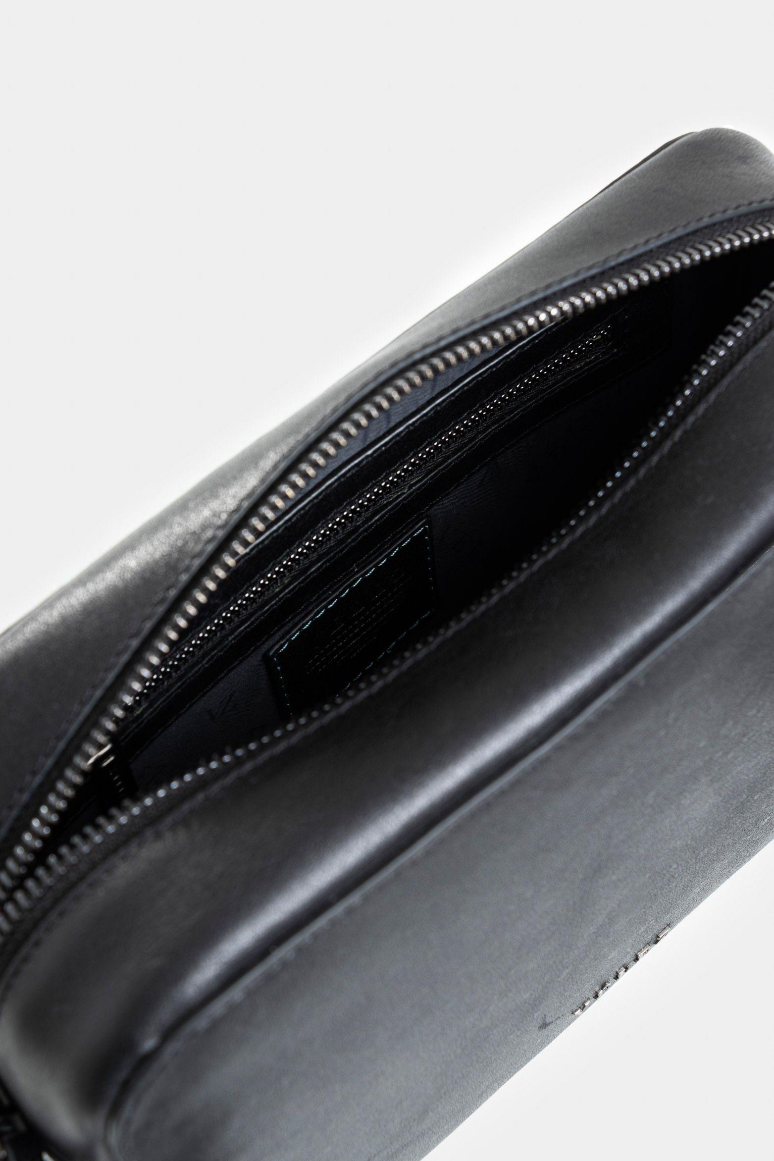 Manos libres Monza de cuero para hombre acabado artesanal Negro-4