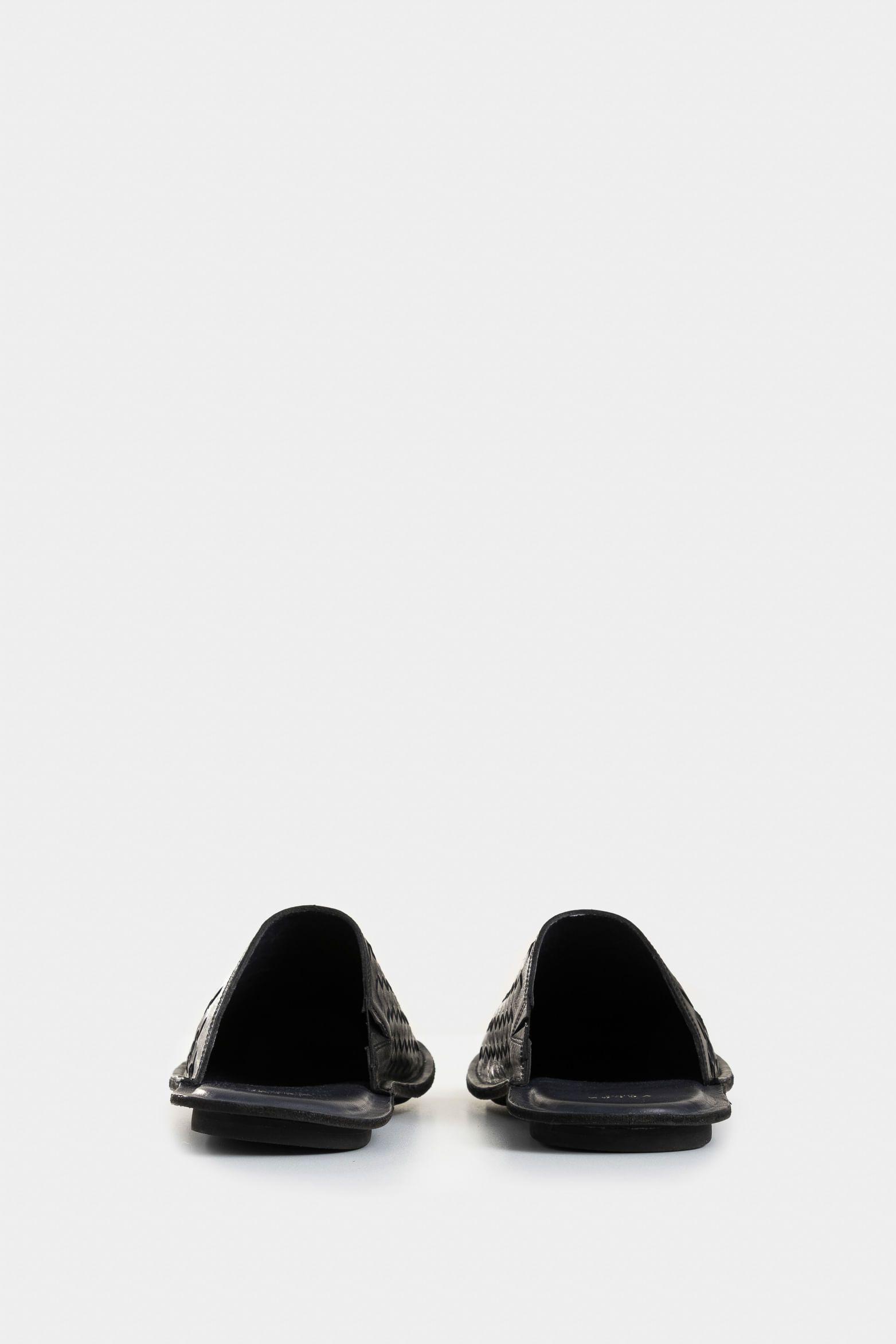 Vélez Slipper Tejido En Cuero Para Hombre Confort Negro-3