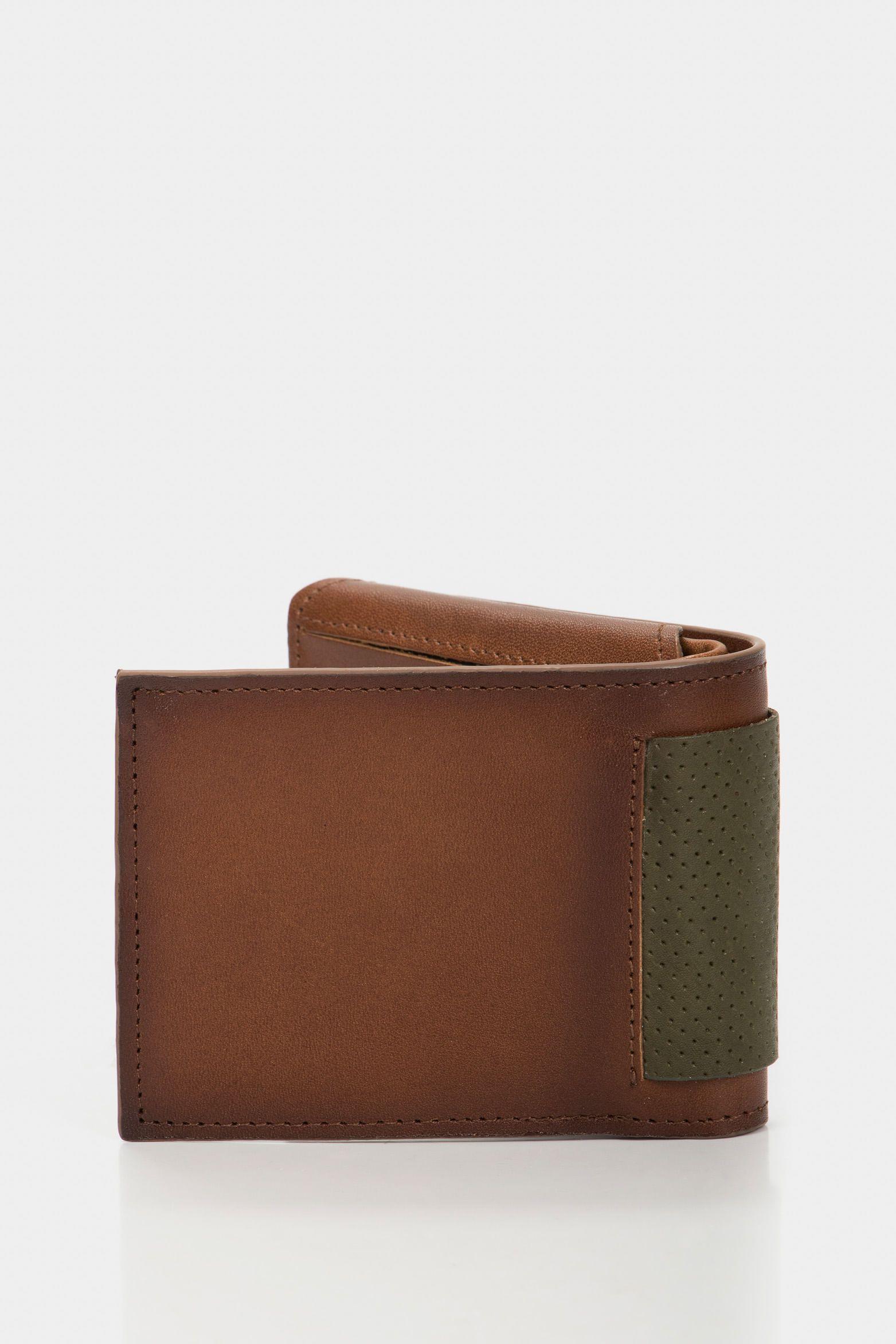 Vélez Billetera Nogal Cuero Hombre 3 Efecto Espasolado Miel-3