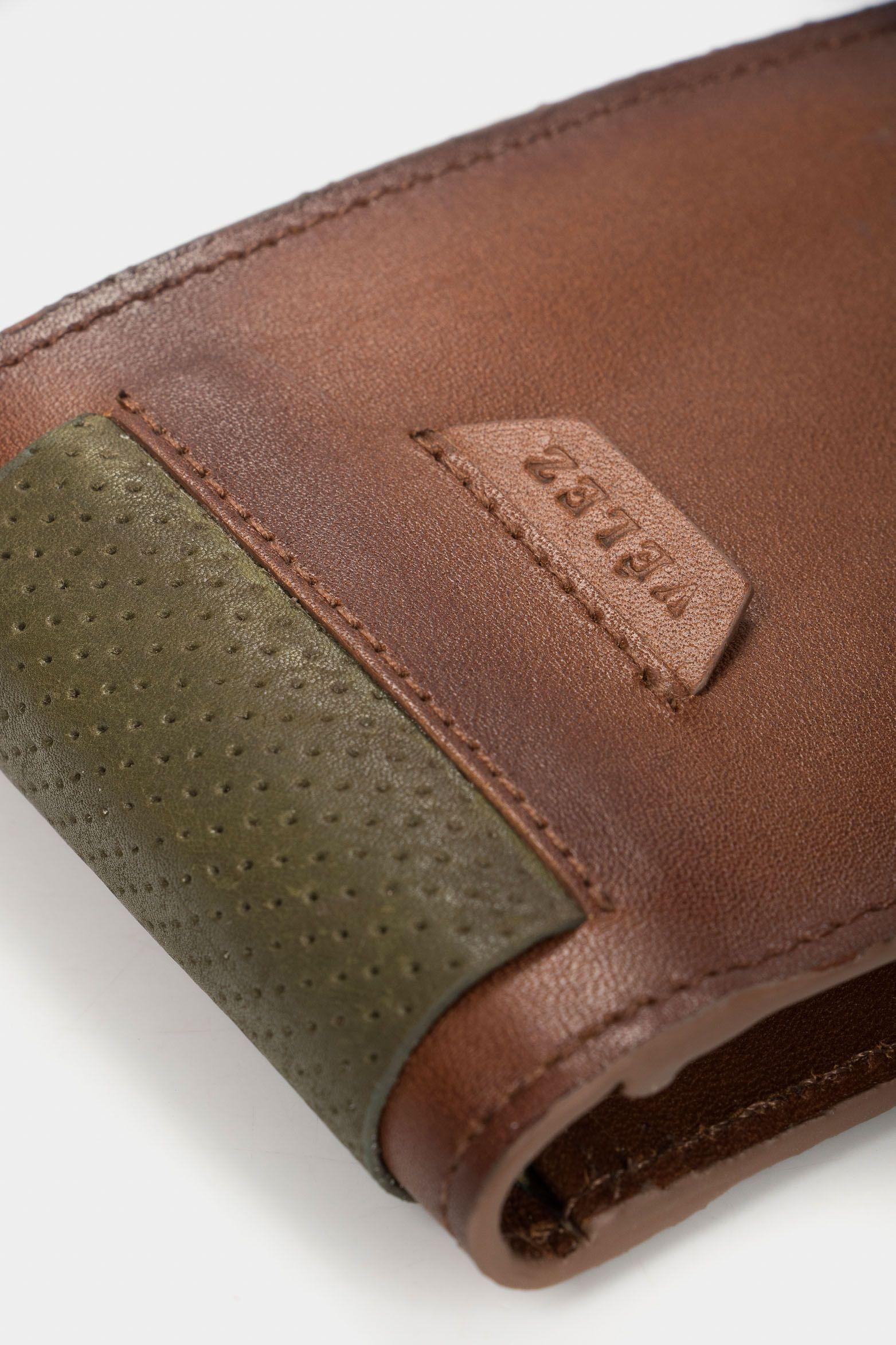 Vélez Billetera Nogal Cuero Hombre 3 Efecto Espasolado Miel-5