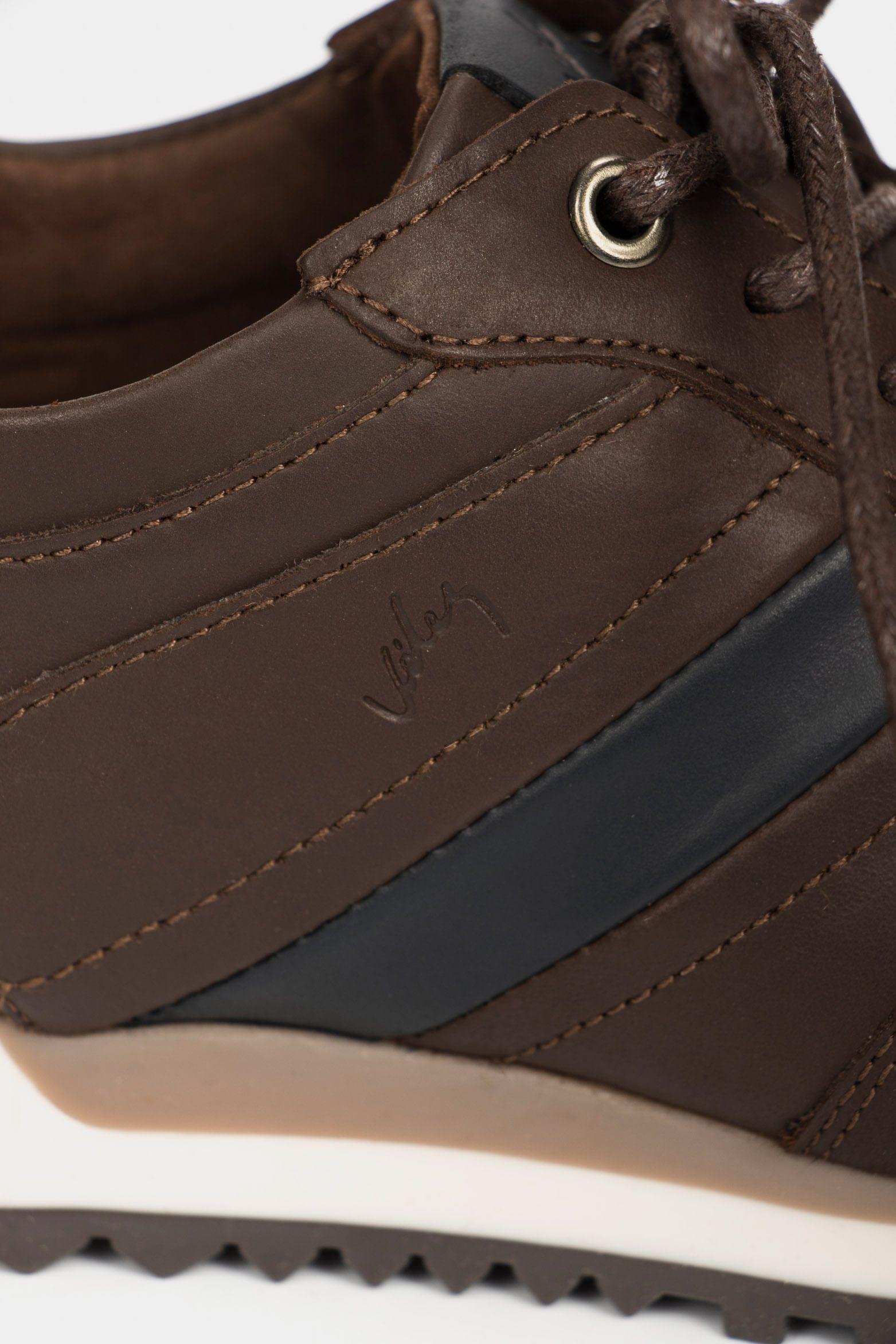 Vélez Tenis romeo De Cuero Para Hombre Efecto Envejecido Café-5