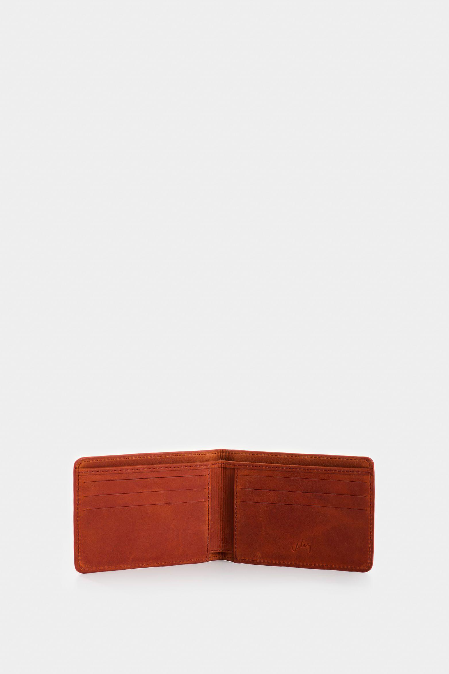 Vélez Billetera Vértice Cuero Hombre Placa Rayas Naranja-1