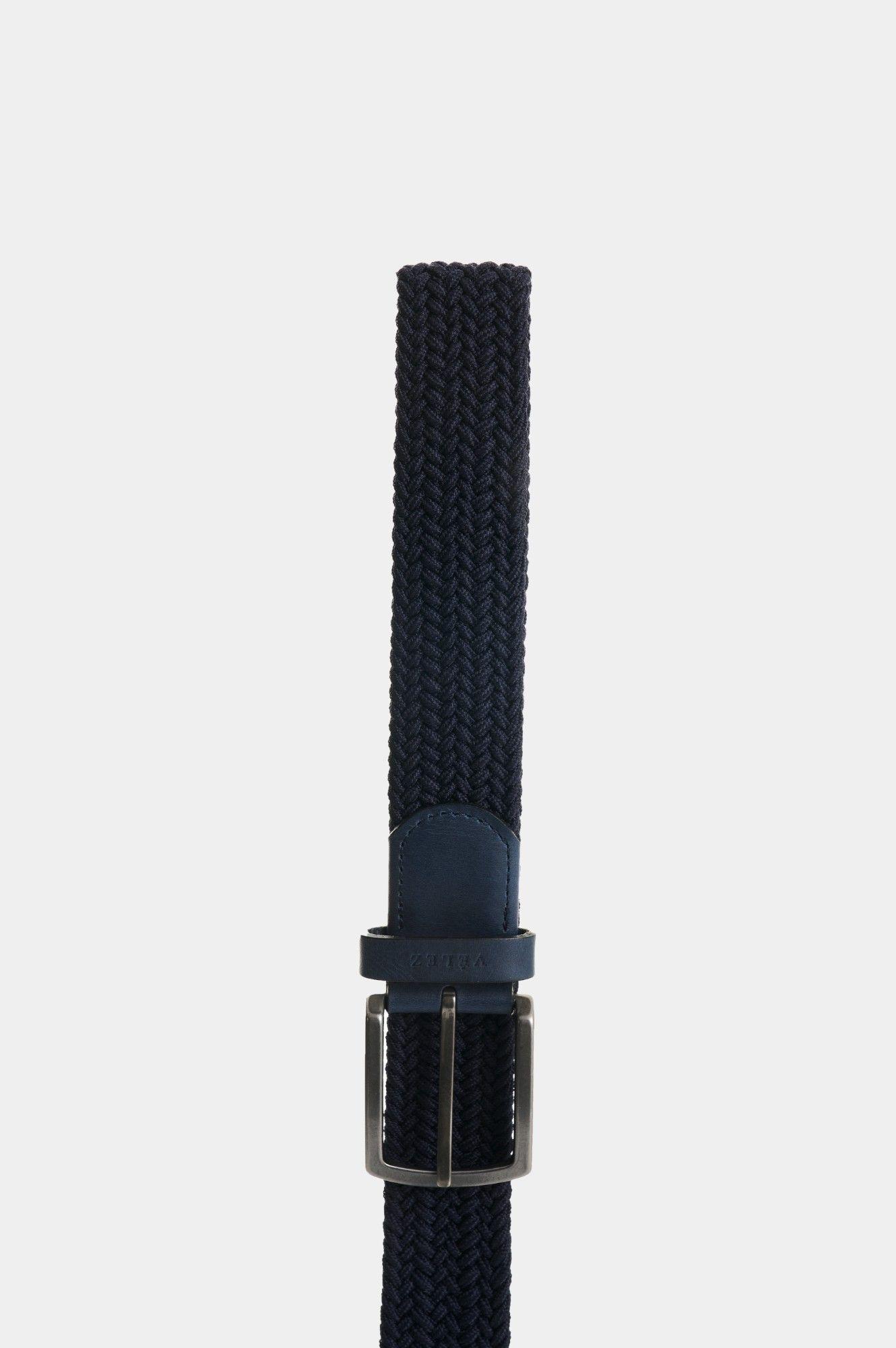 Vélez Cinturón Trenzado Cuero Hombre Tyvi 2.0 Azul Oscuro-1