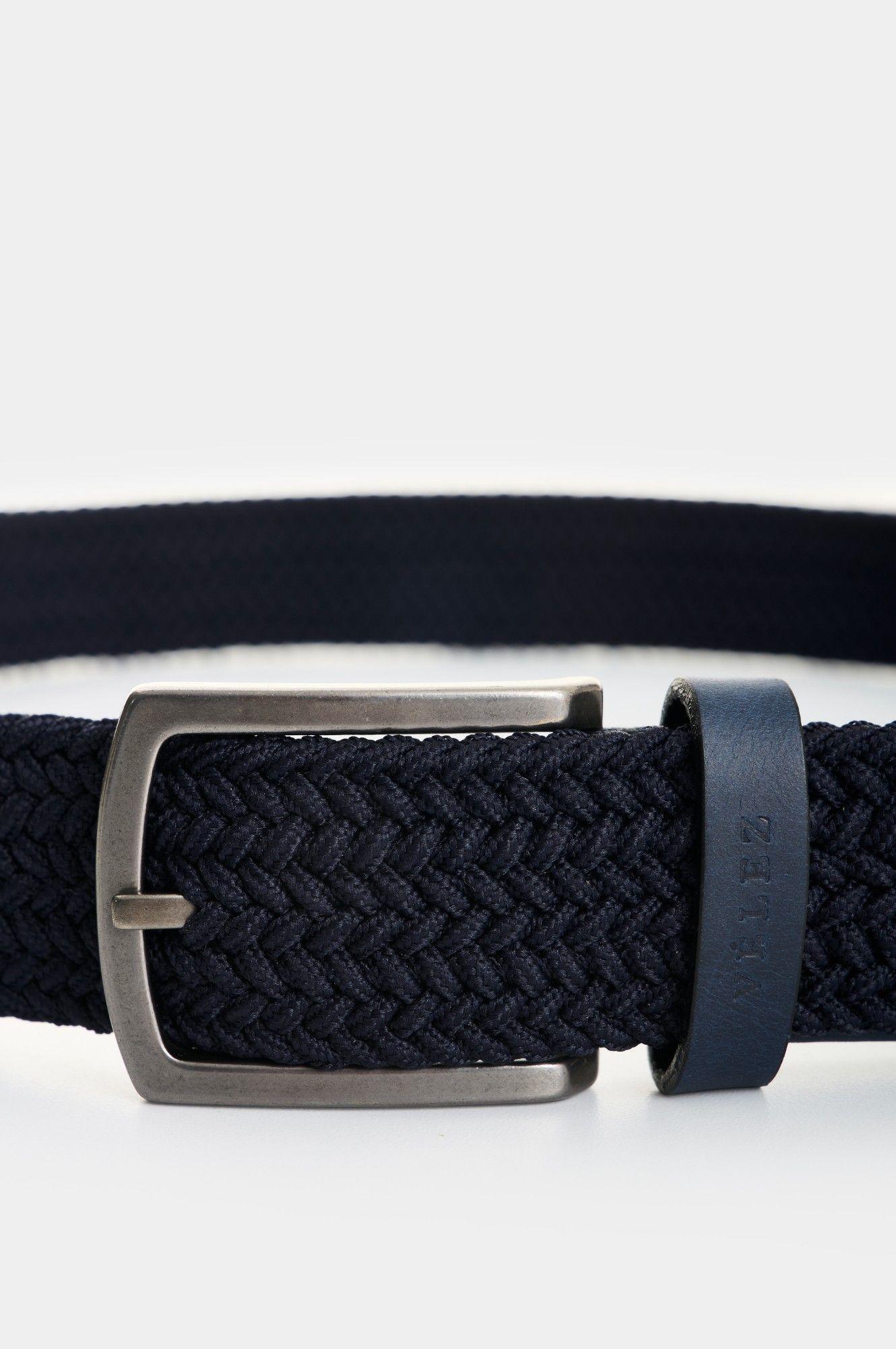 Vélez Cinturón Trenzado Cuero Hombre Tyvi 2.0 Azul Oscuro-3
