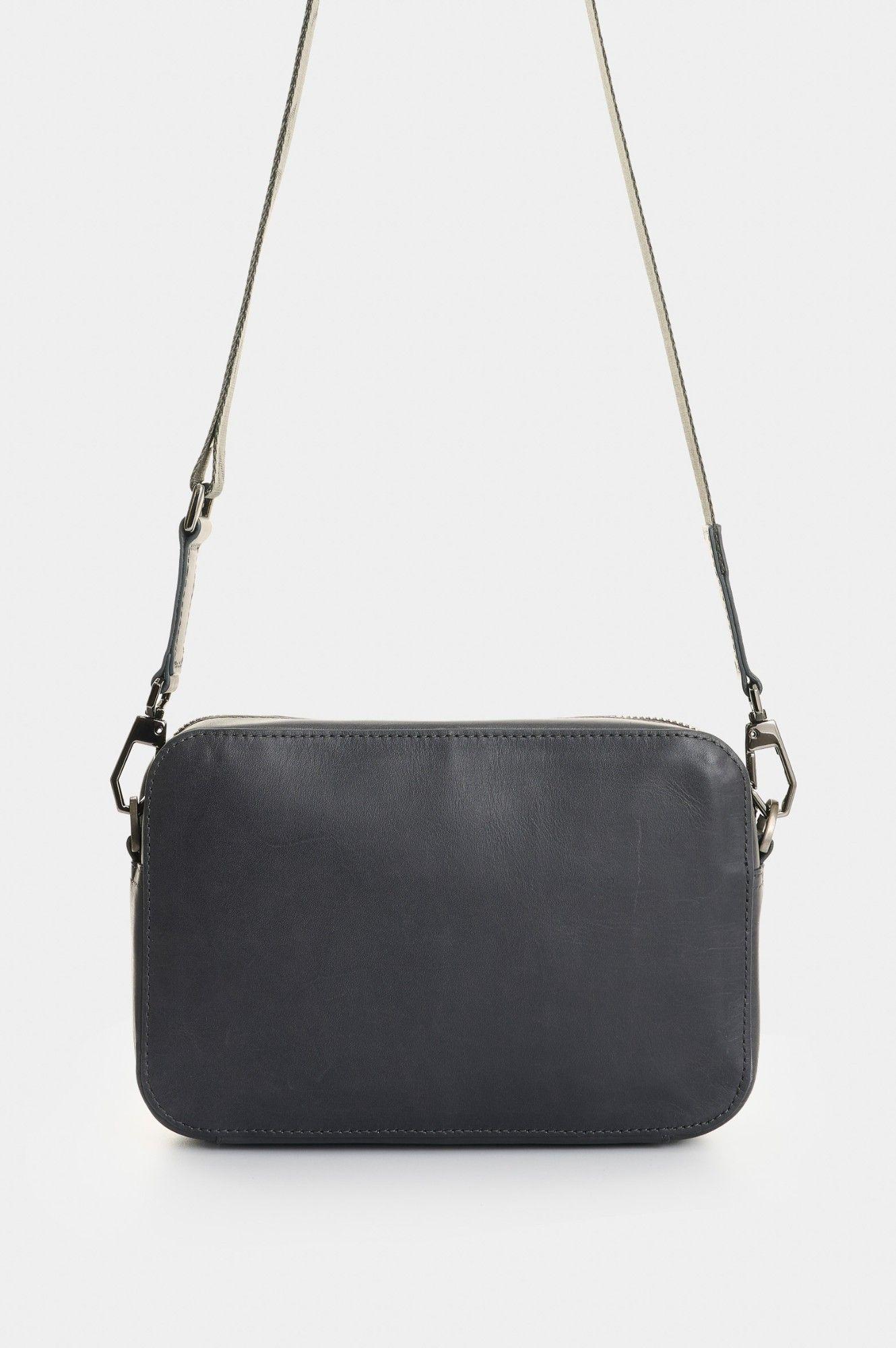 Vélez Cartera Bandolera Kansas Cuero Hombre Tejido Gris-4