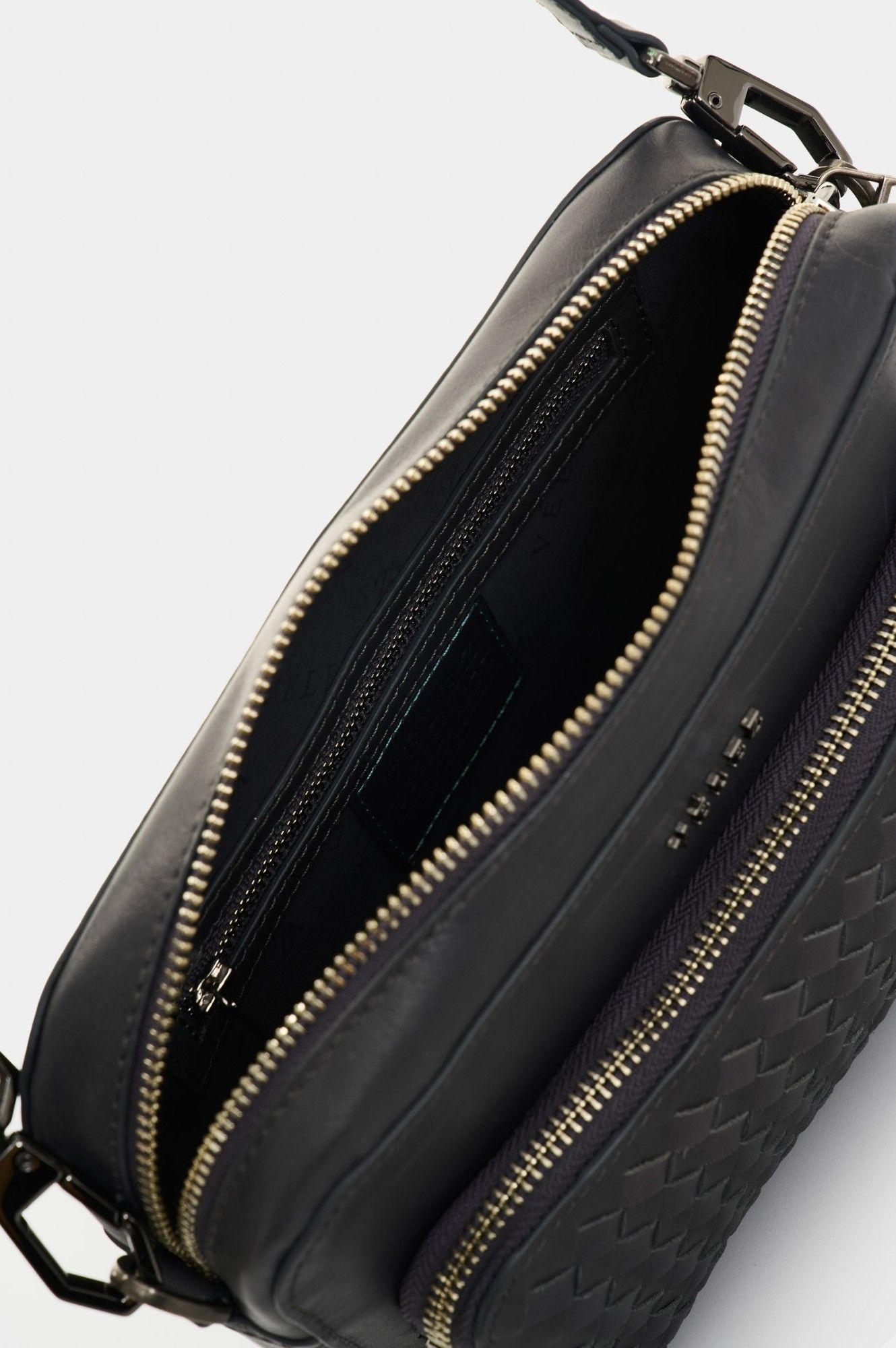 Vélez Cartera Bandolera Kansas Cuero Hombre Tejido Gris-9