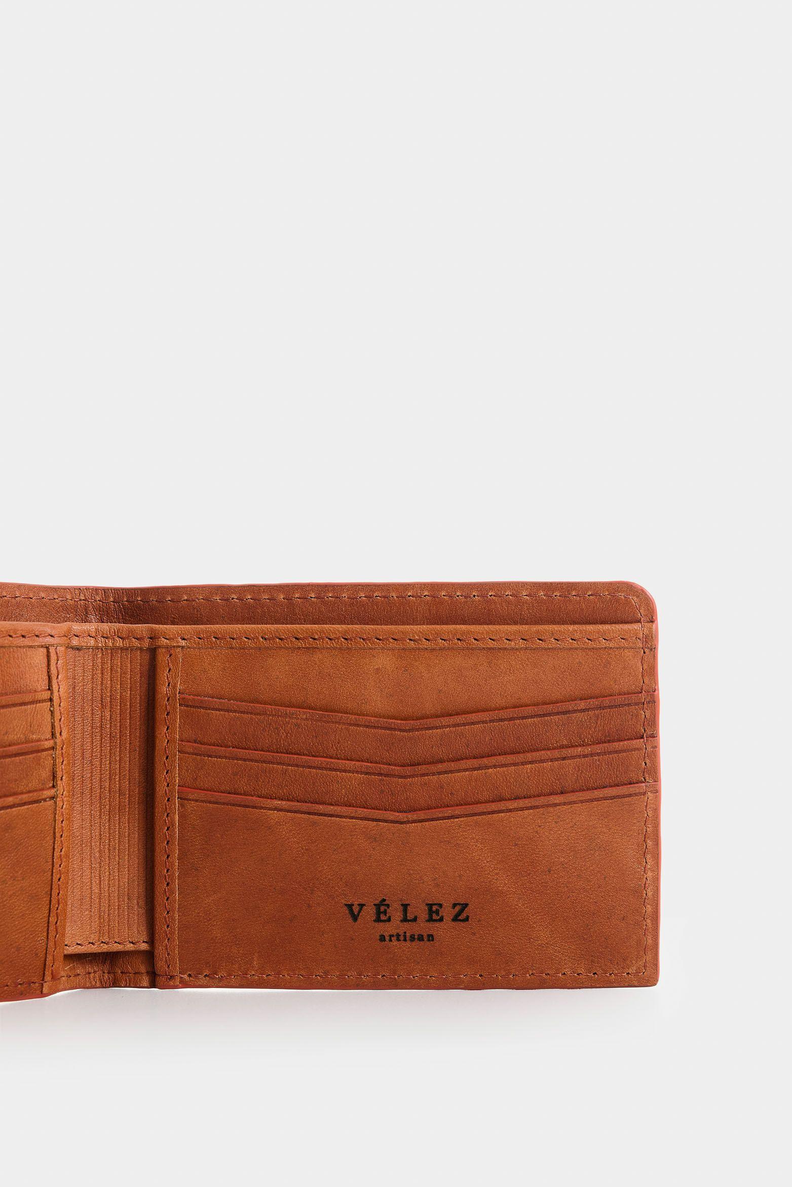 Vélez Billetera De Cuero Para Hombre Elia Terracota-4