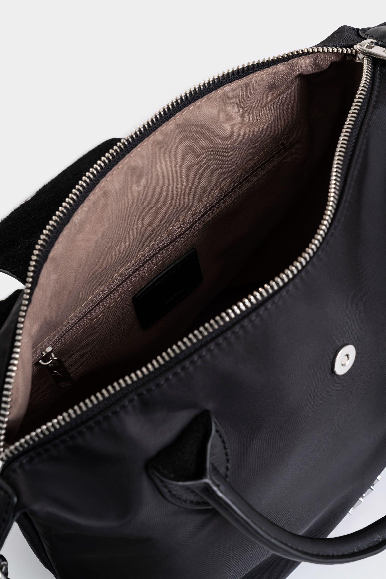 Vélez Bowling Ámbar En Lona Para Mujer Detalle Cuero Negro-4