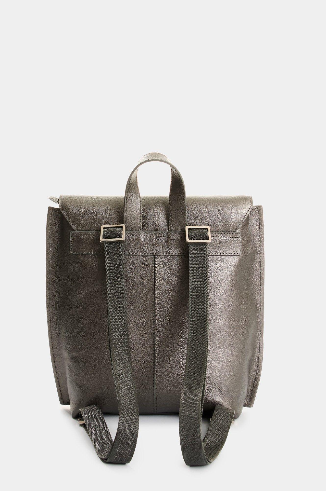Vélez Mochila De Cuero Grabado Para Mujer Cala Grafito-1