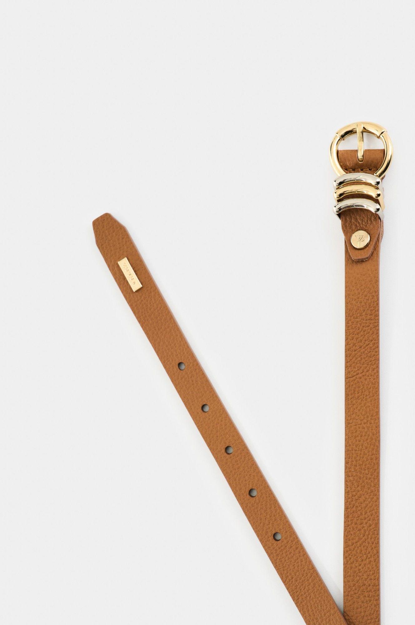 Vélez Cinturón Unifaz Cuero Mujer Puntera Hexagonal Miel-2