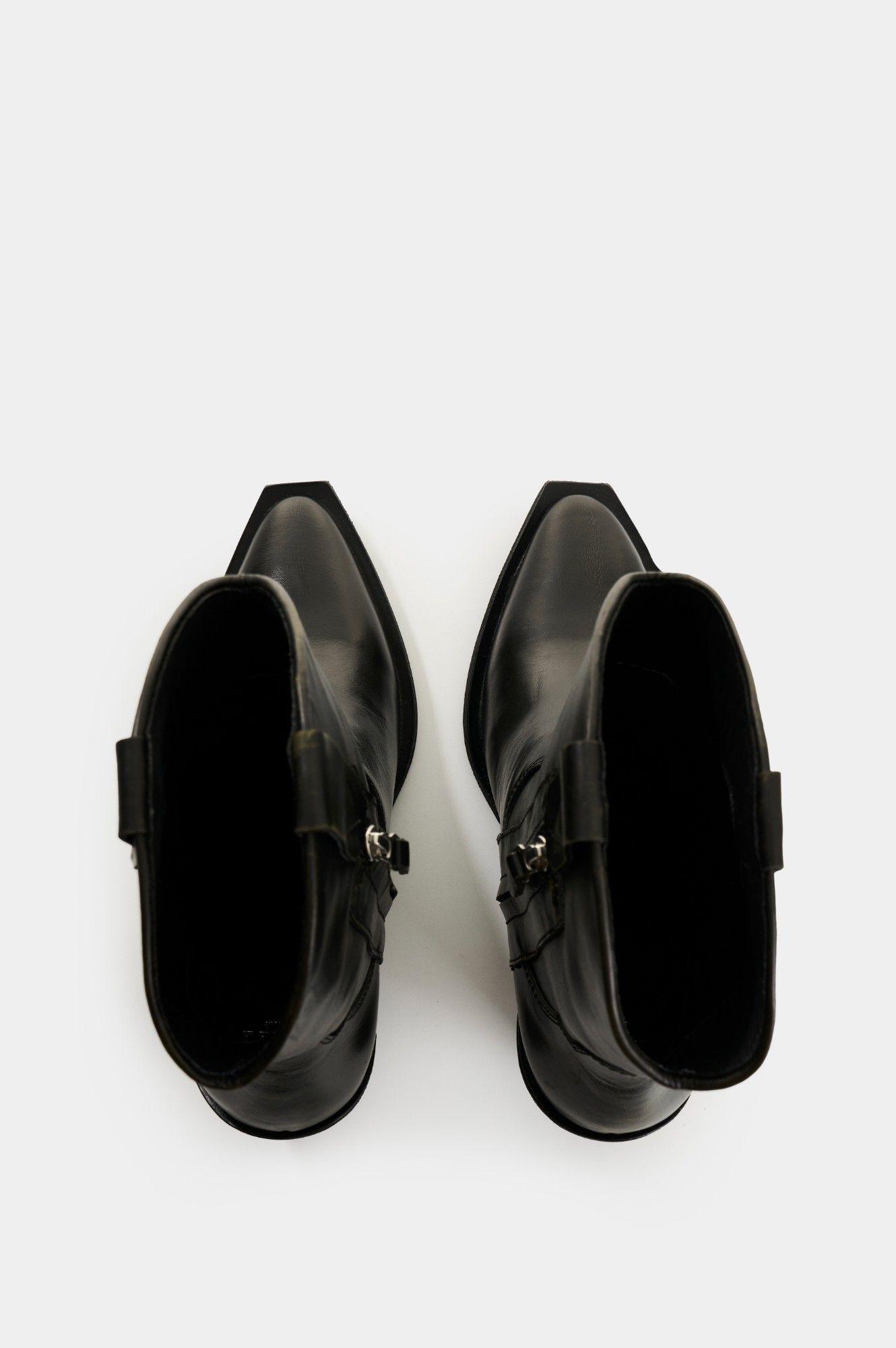 Vélez Botines Texanos De Cuero Brush Off Para Mujer Solen Negro-3
