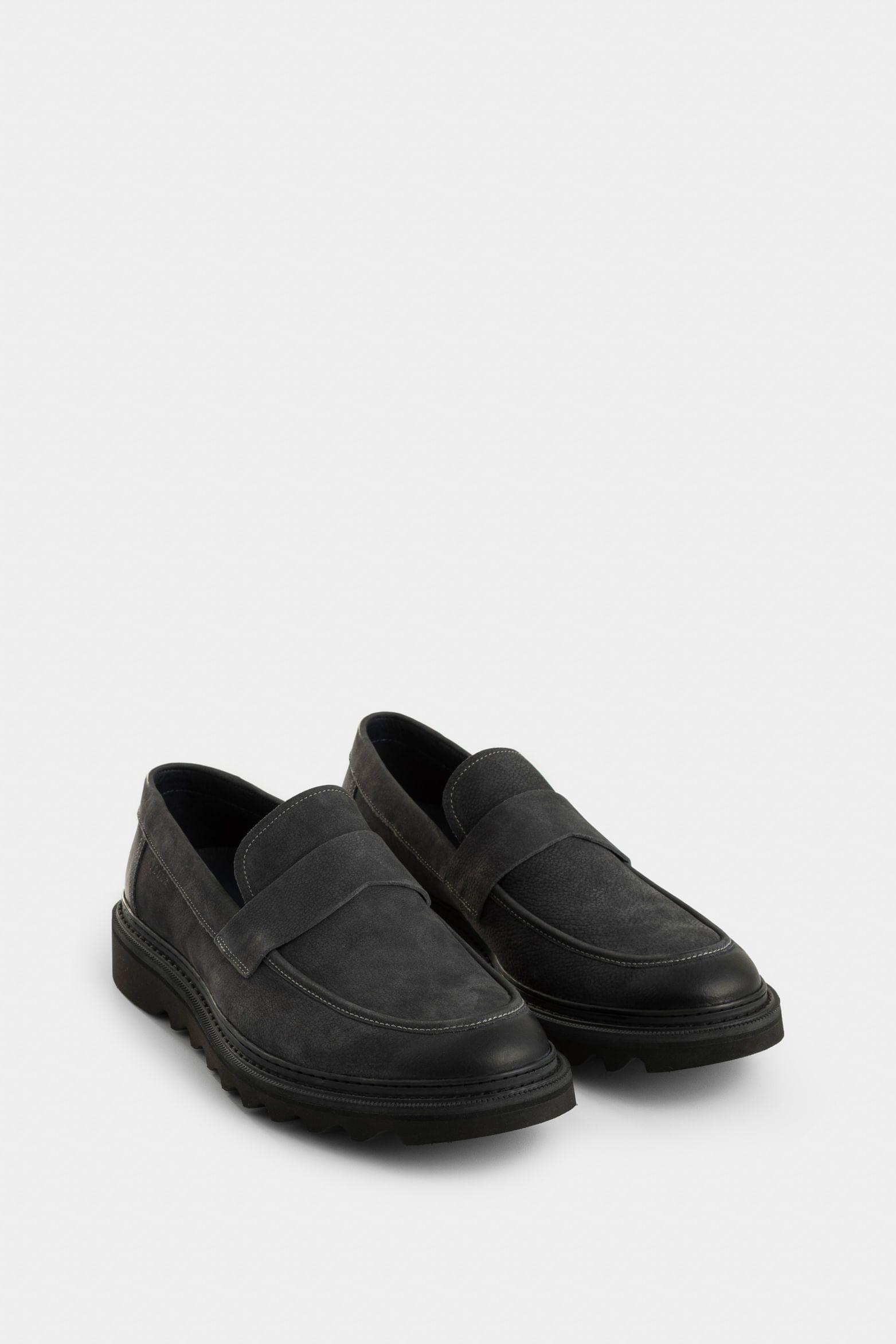 Vélez Mocasín Alessio De Cuero  Hombre Silueta Office Gris-1