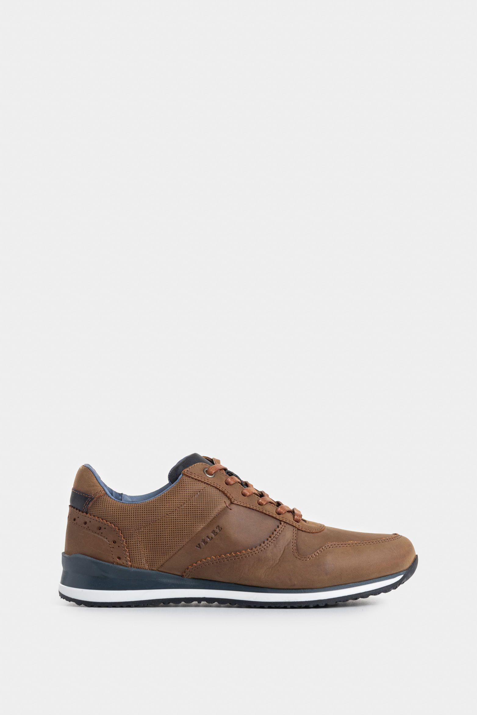 Vélez Tenis Casual Cooper De Cuero Vintage Brandy-0