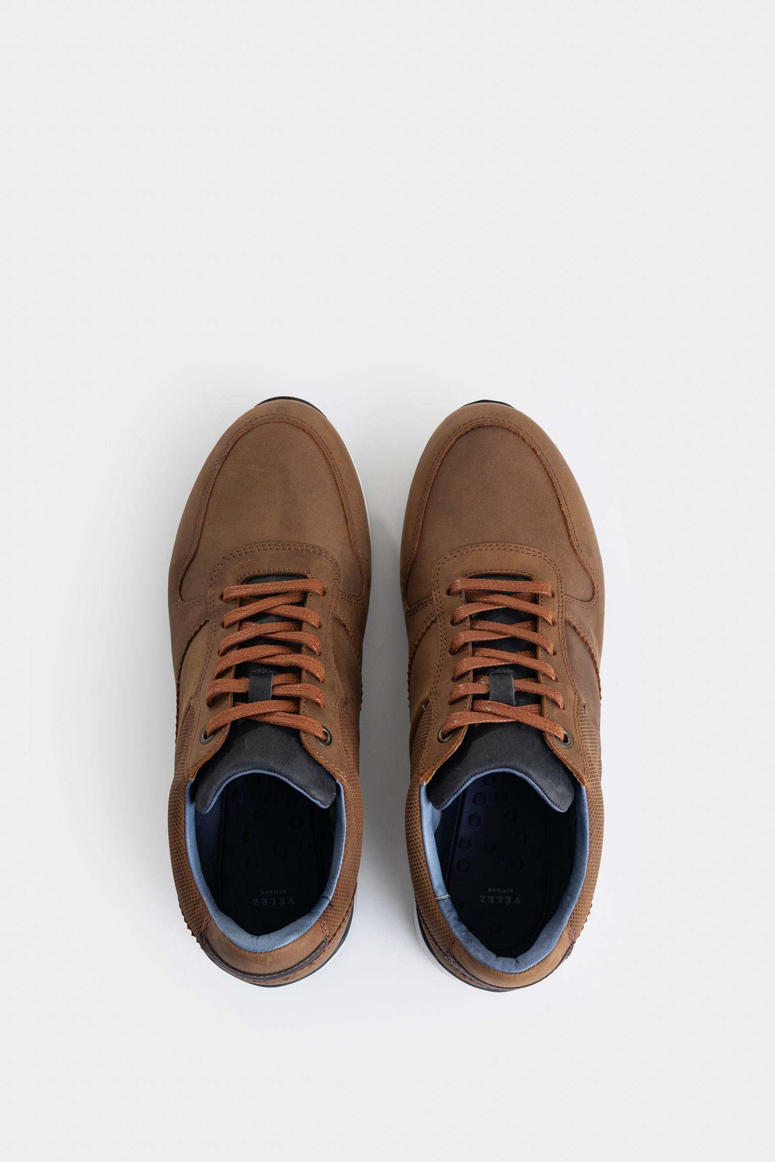 Vélez Tenis Casual Cooper De Cuero Vintage Brandy-3