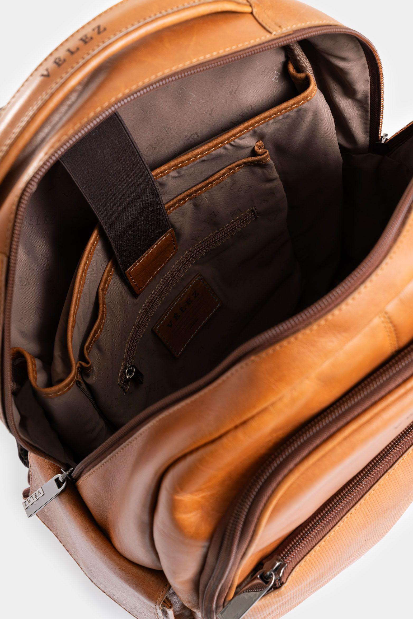 Vélez Mochila Tropical De Cuero Miel-4