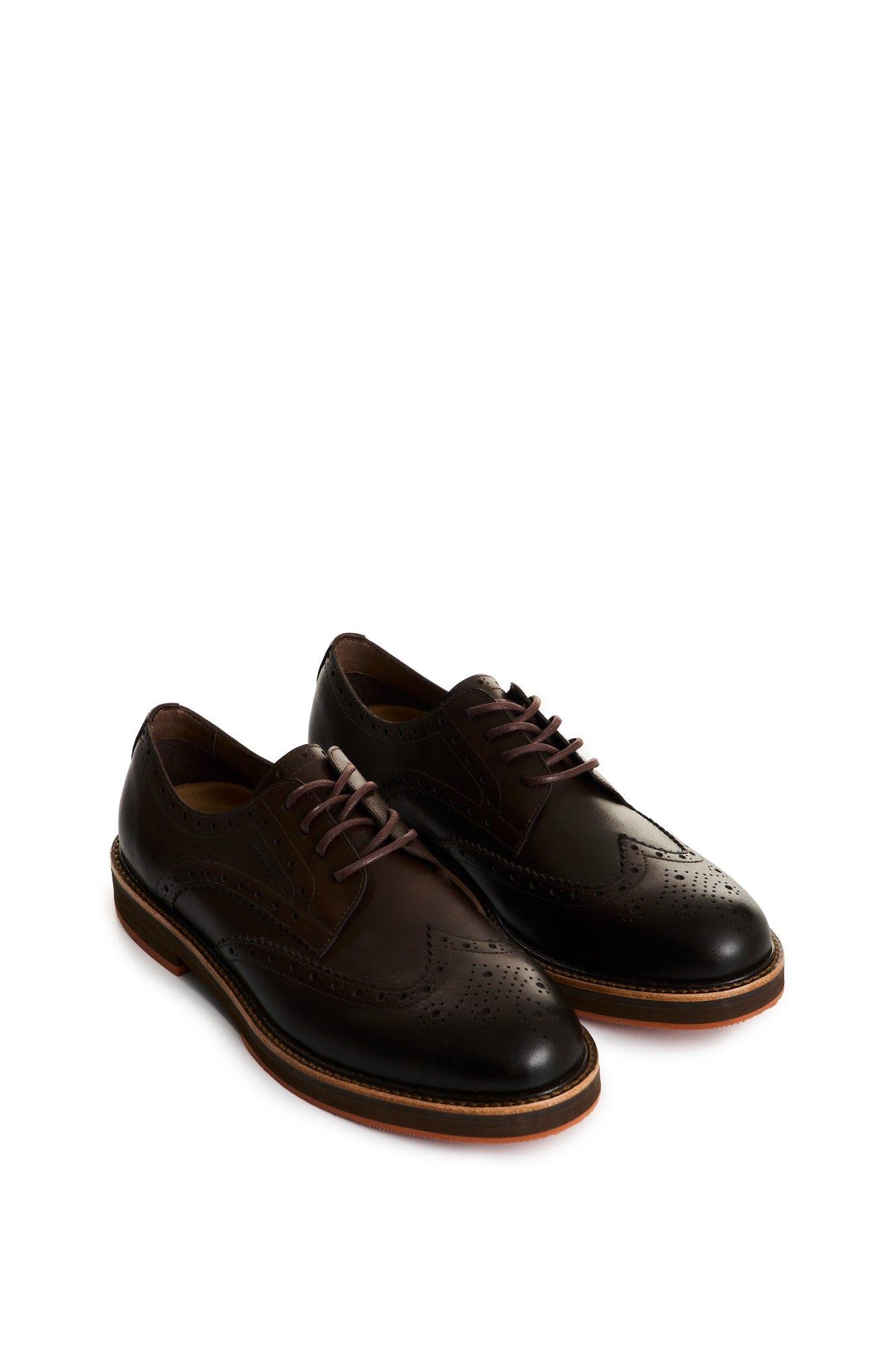 Vélez Zapatos Cordón Brogue Cuero Hombre Cortes Tradicionales Café-1