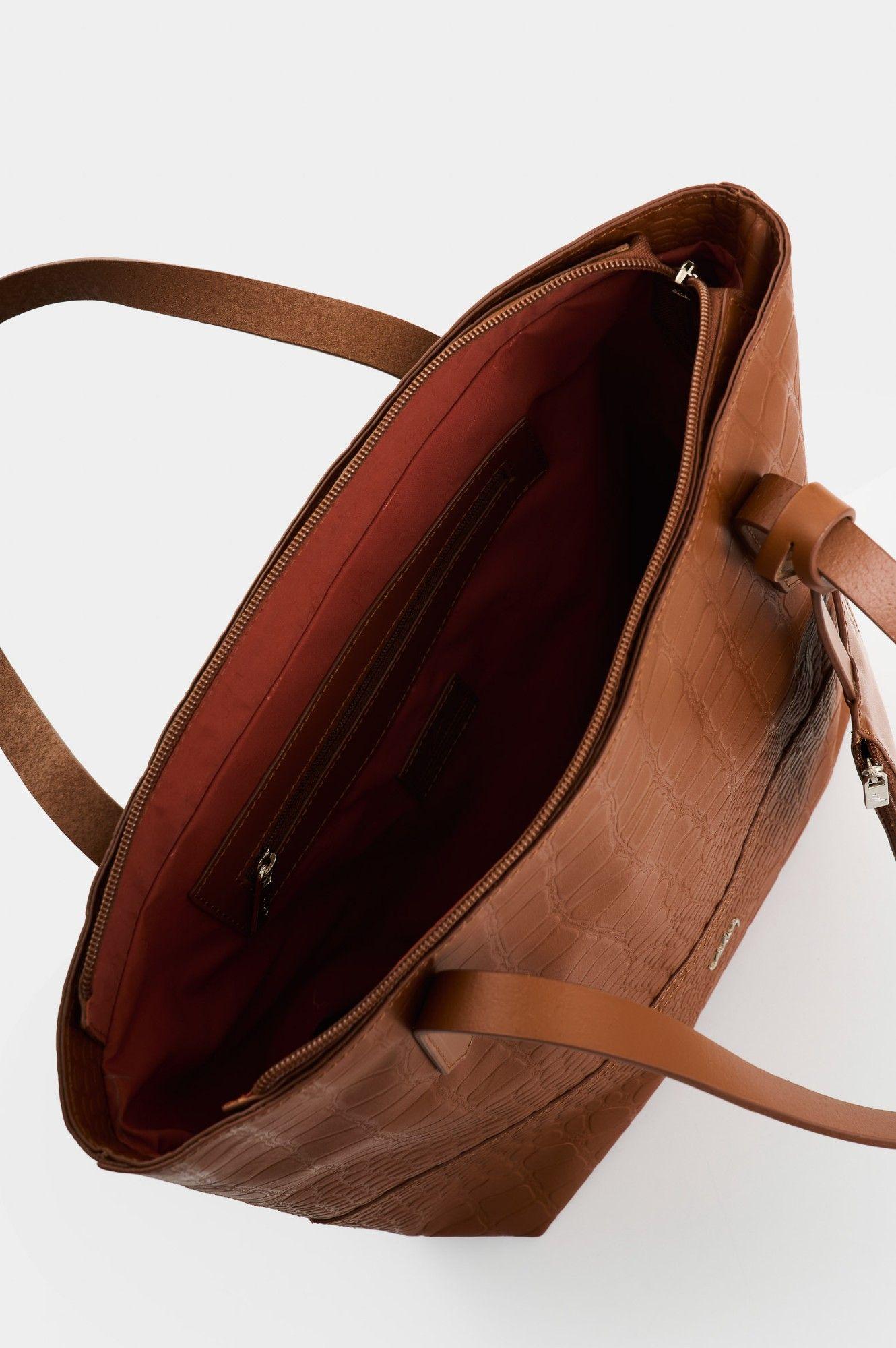 Vélez Cartera Bolso Cuero Grabado Mujer Verona Miel-4