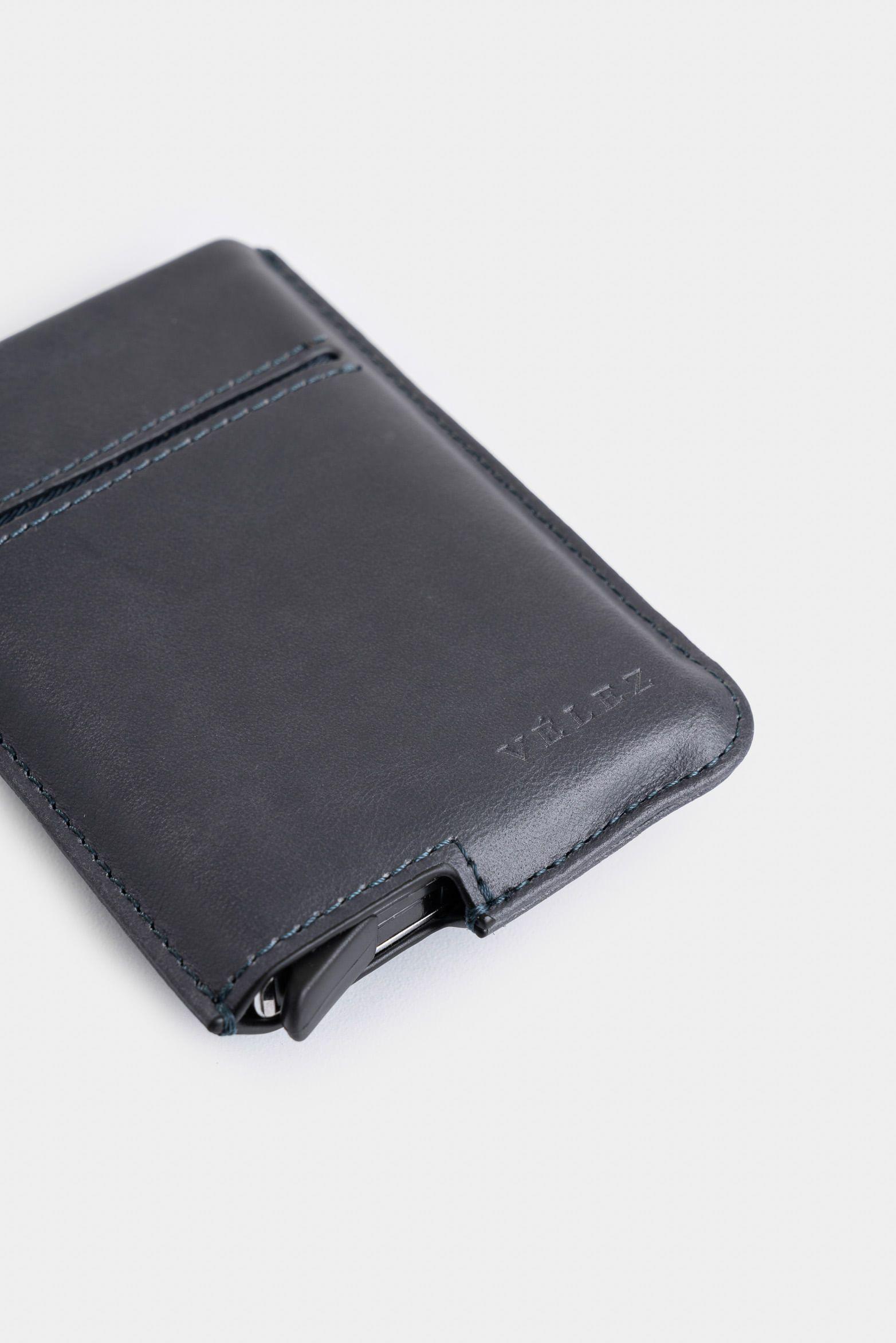 Vélez Porta Documentos De Cuero Miniwallet Azul Osc-3
