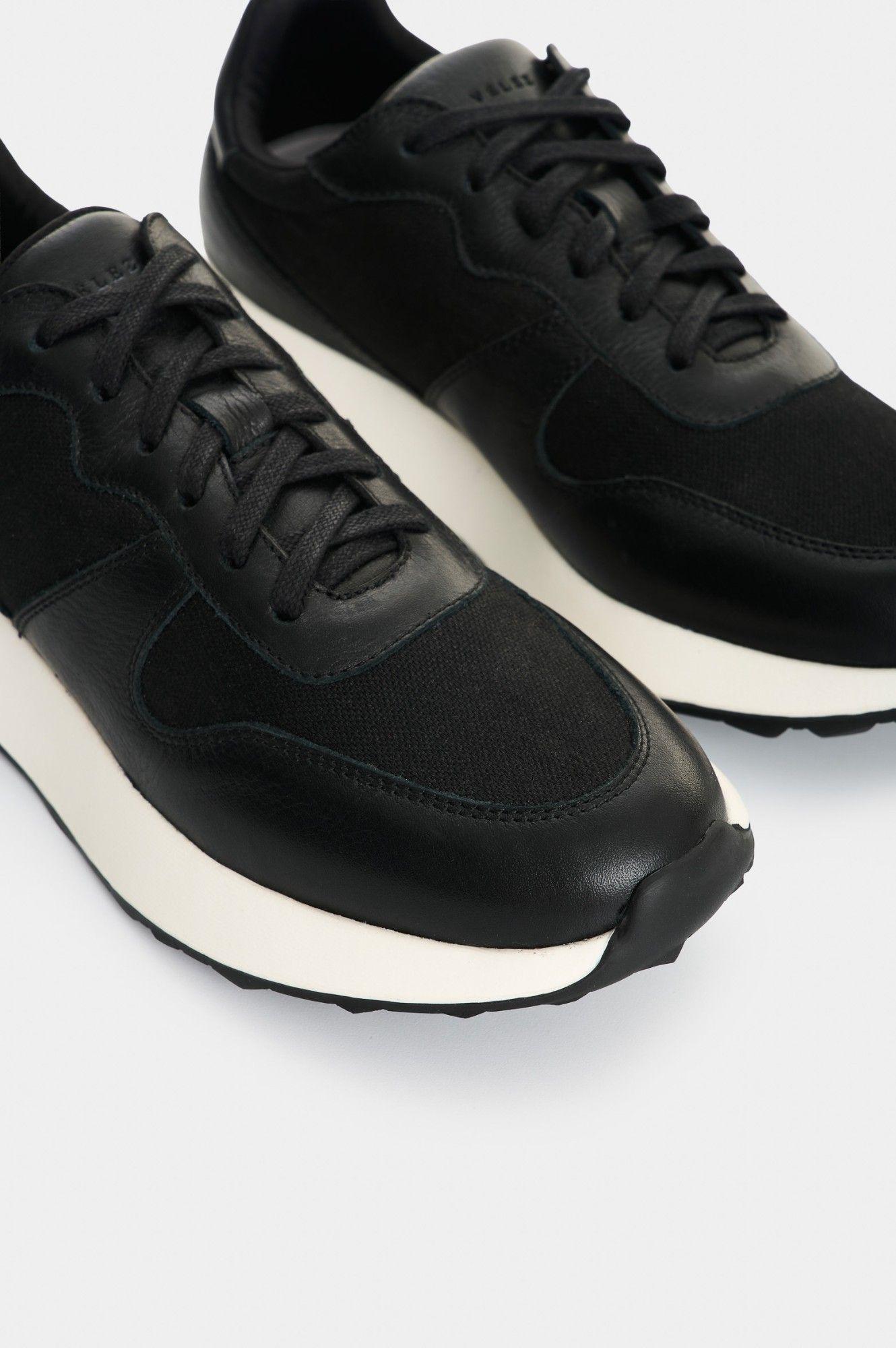Vélez Zapatilla Tenis Cuero Y Lona Mujer Ocaso 2 Negro-4