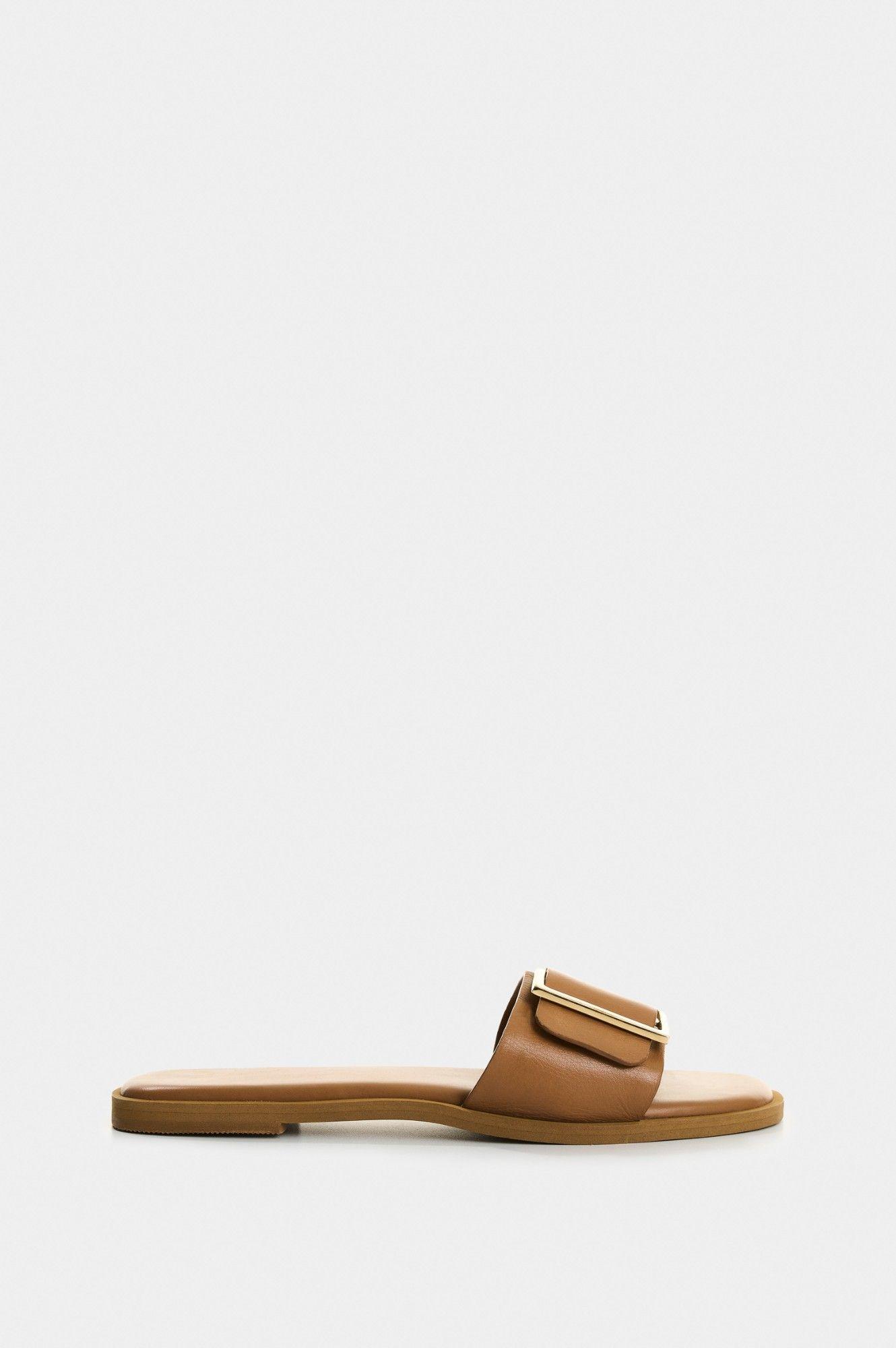 Vélez Sandalia Plana Cuero Mujer Gem Miel-0