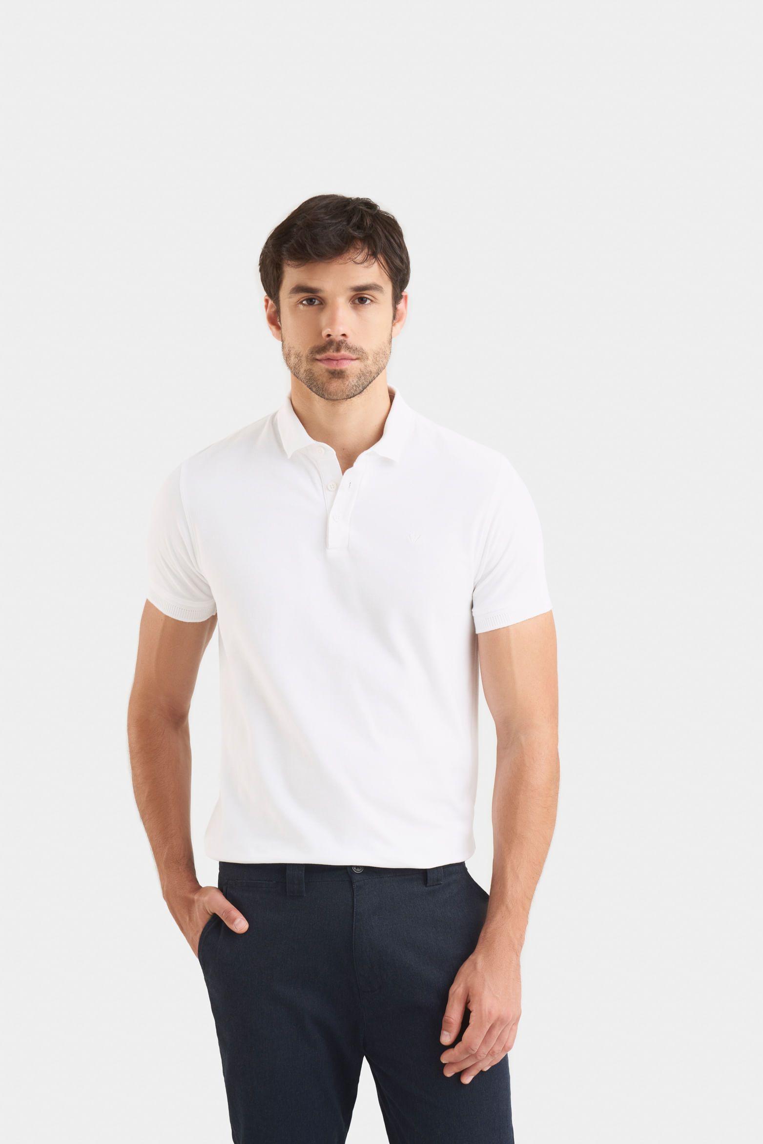 Vélez Polera Casual Algodón Pima Blanco-0