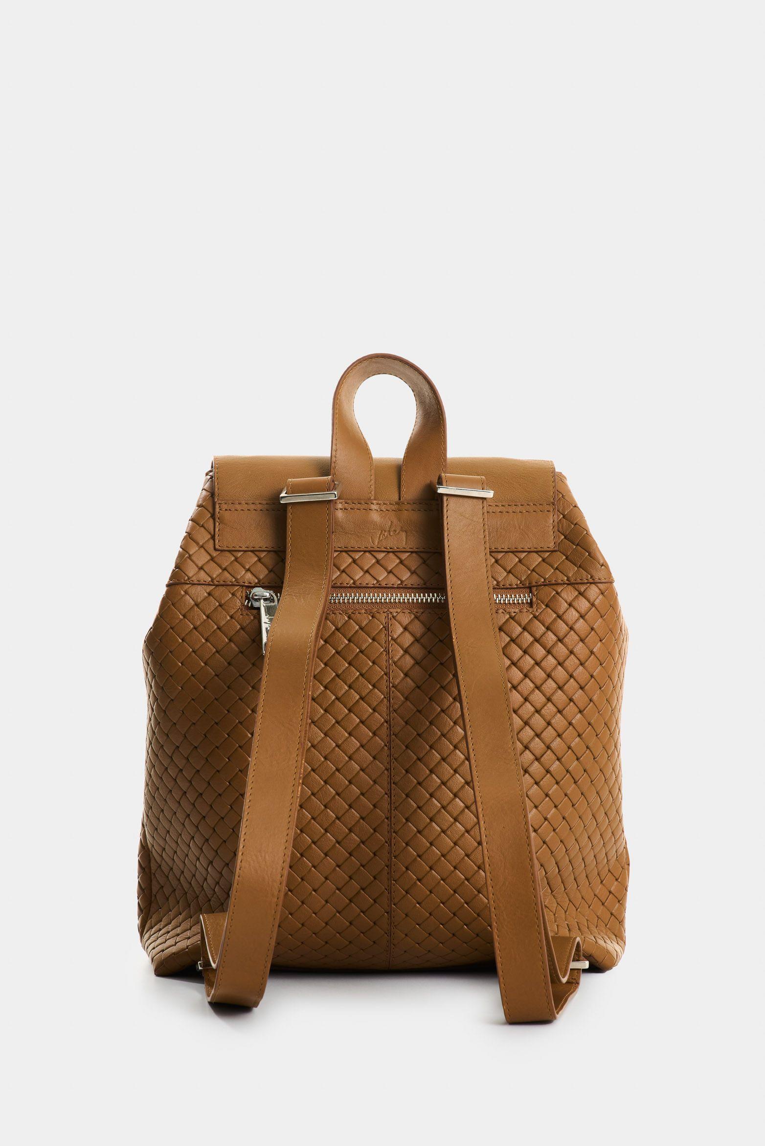 Vélez Morral De Cuero Grabado Para Mujer Ivory Miel-2