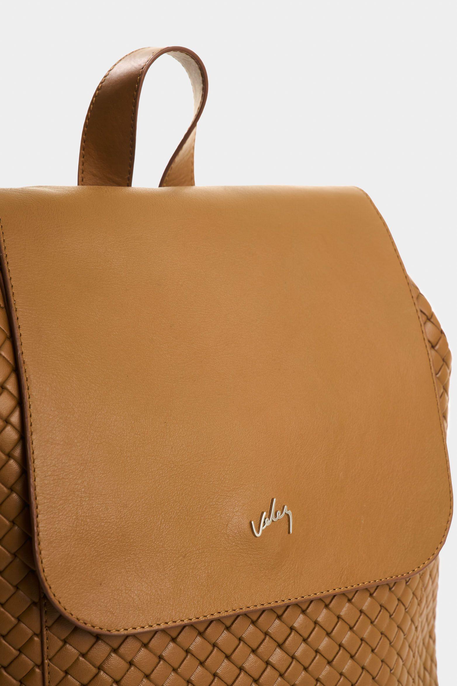Vélez Morral De Cuero Grabado Para Mujer Ivory Miel-3