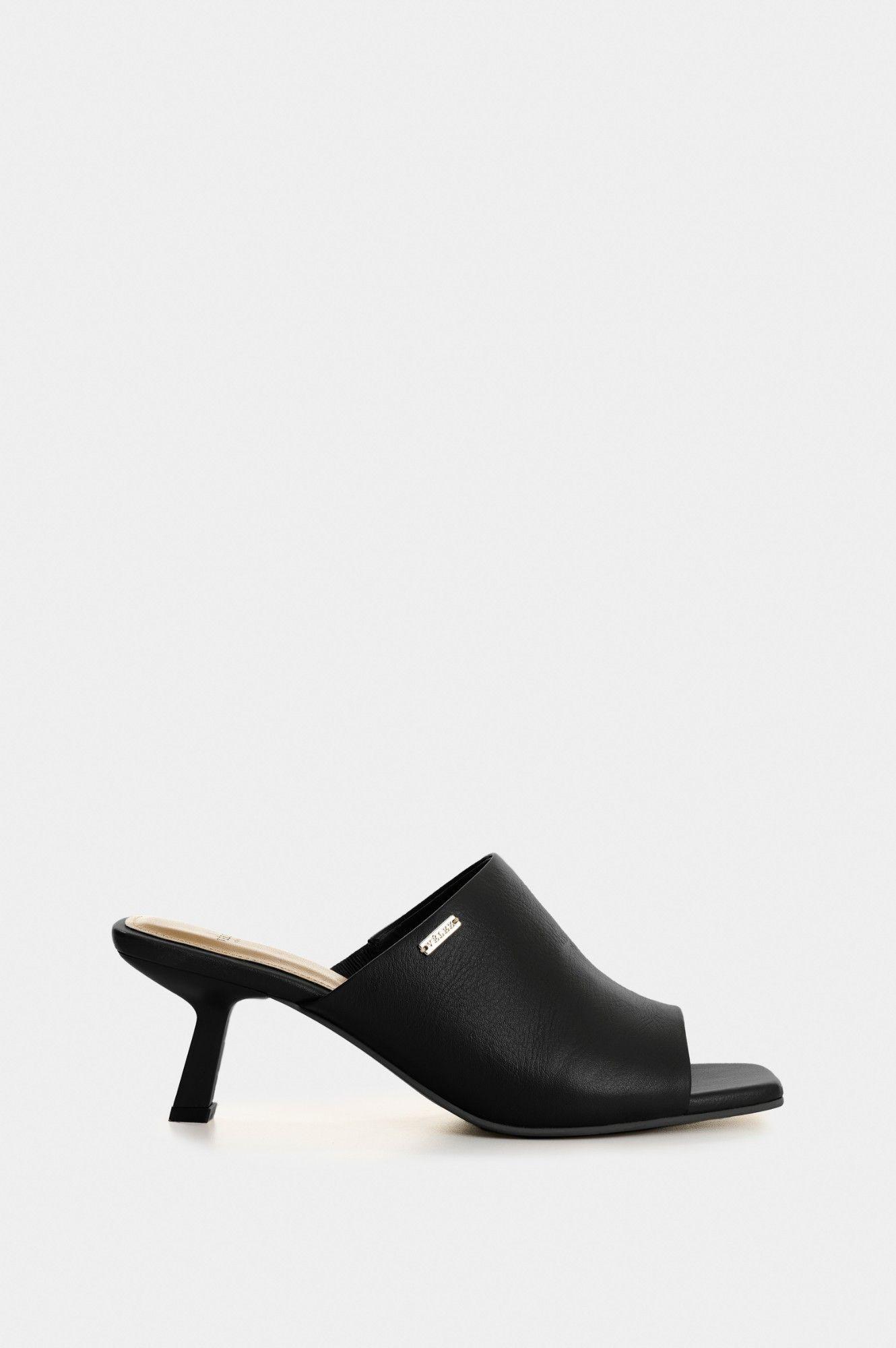 Vélez Sandalia Tacón Cuero Mujer Gala Negro-0