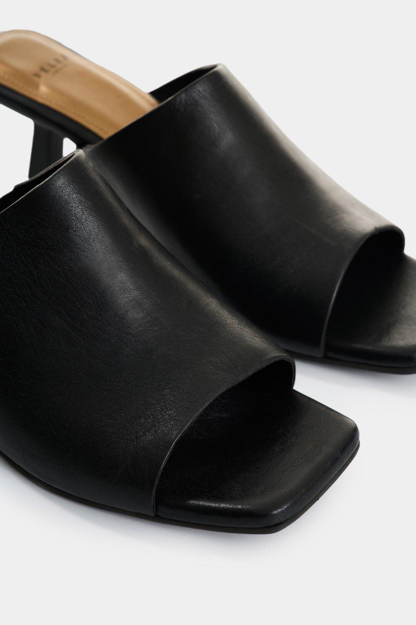 Vélez Sandalia Tacón Cuero Mujer Gala Negro-4