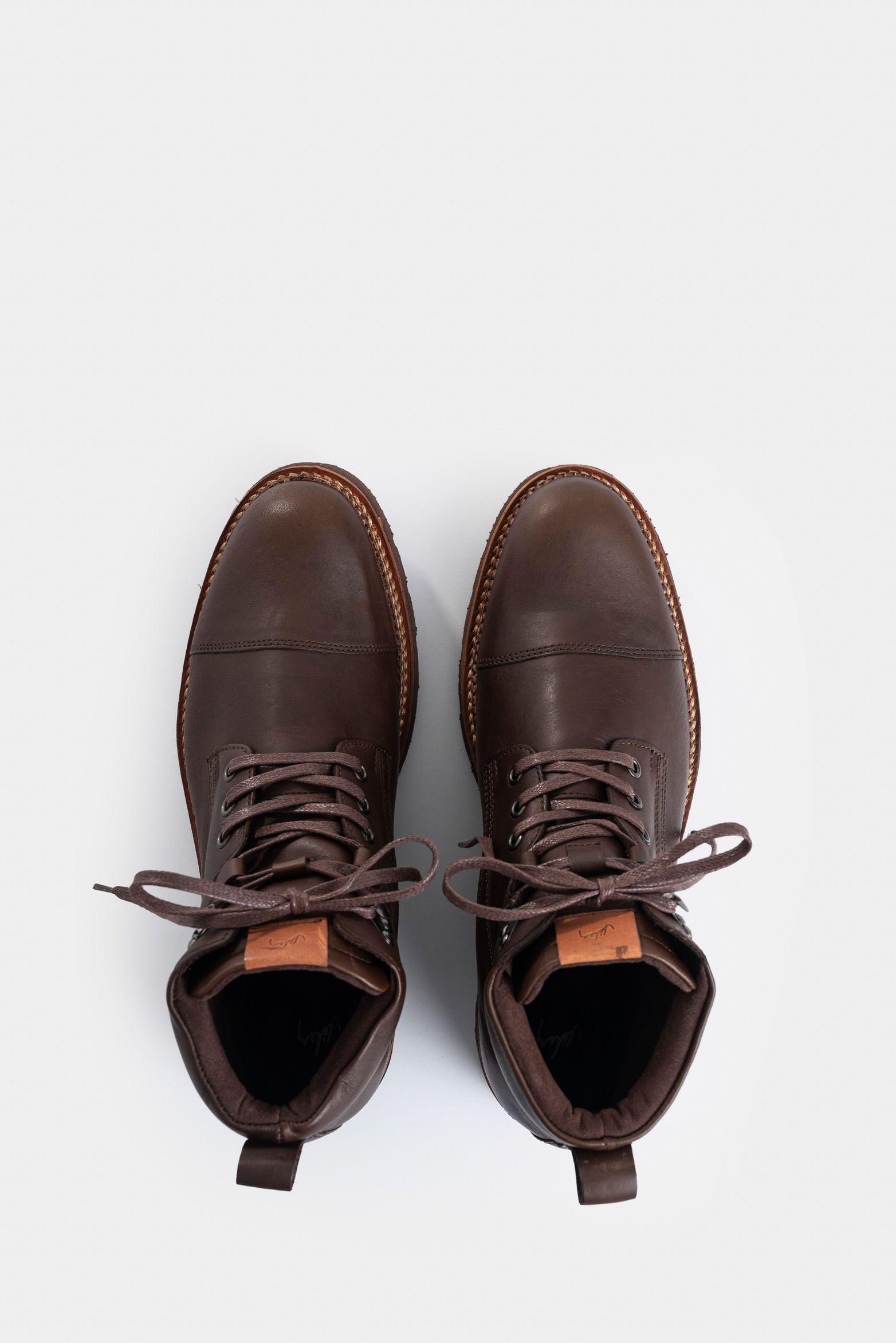 Vélez Botas Karioka De Cuero Para Hombre Tractoradas Café-3