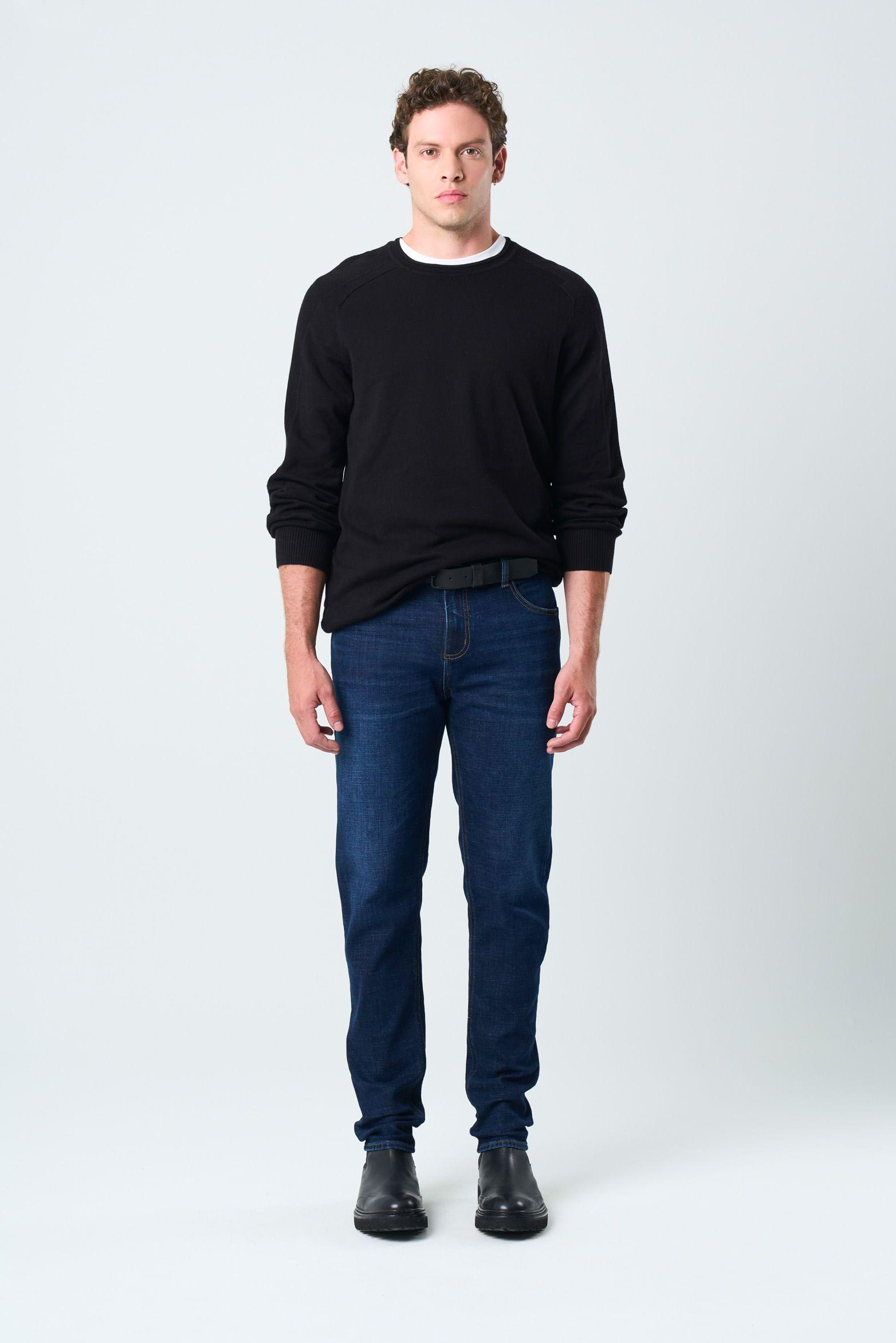 Vélez Jean Galis Bota Recta Para Hombre Semi Fitted Azul-0