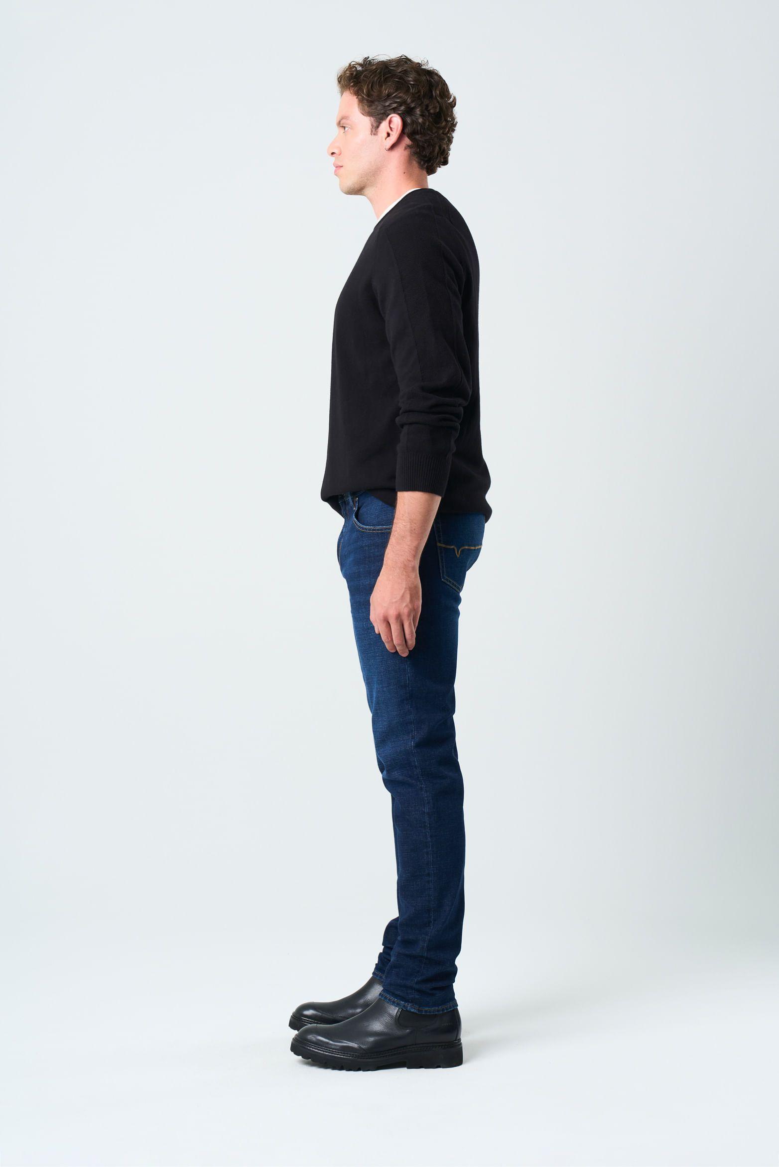 Vélez Jean Galis Bota Recta Para Hombre Semi Fitted Azul-0