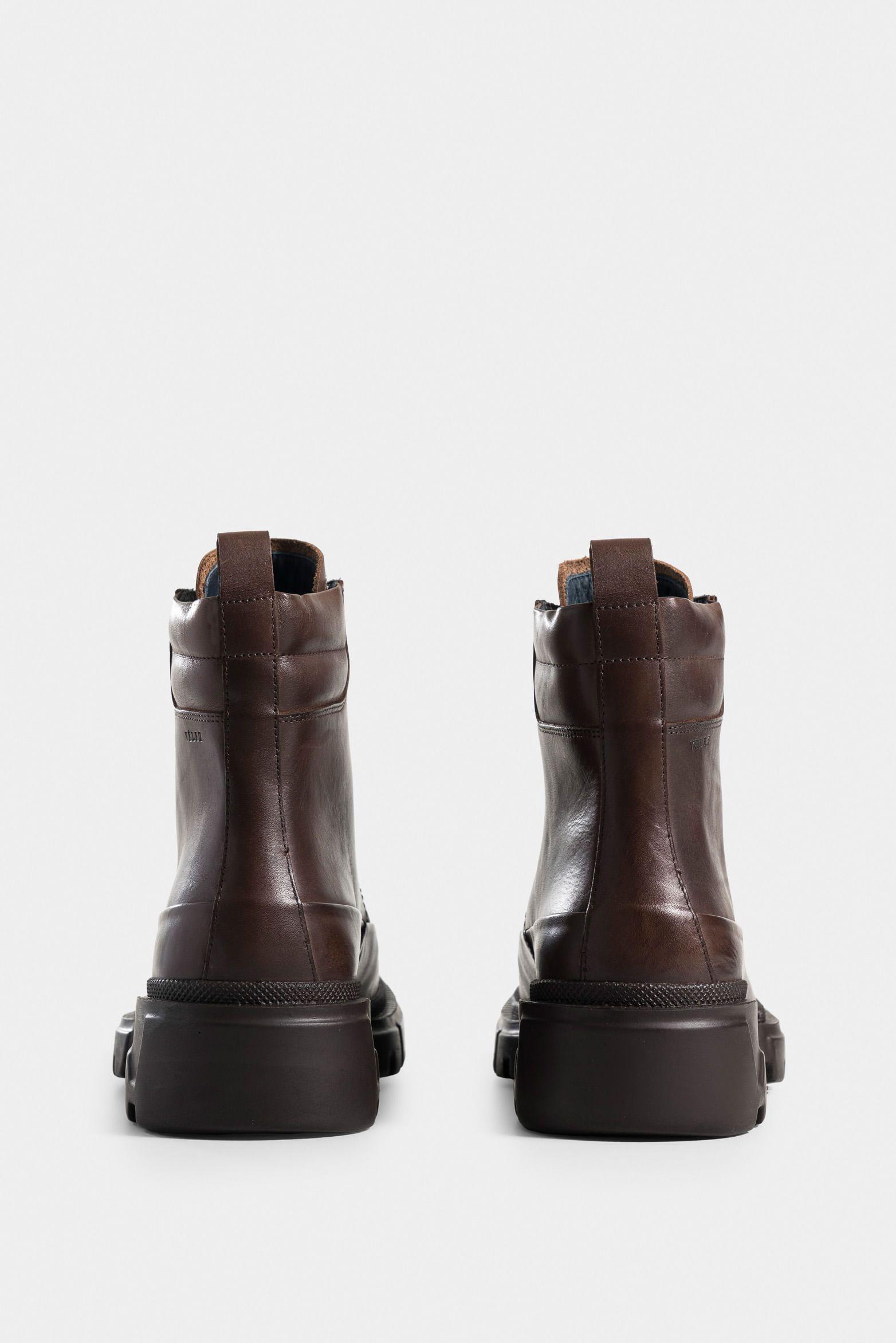 Vélez Botas Navigli Cuero Para Hombre Suela Tractorada Café-2