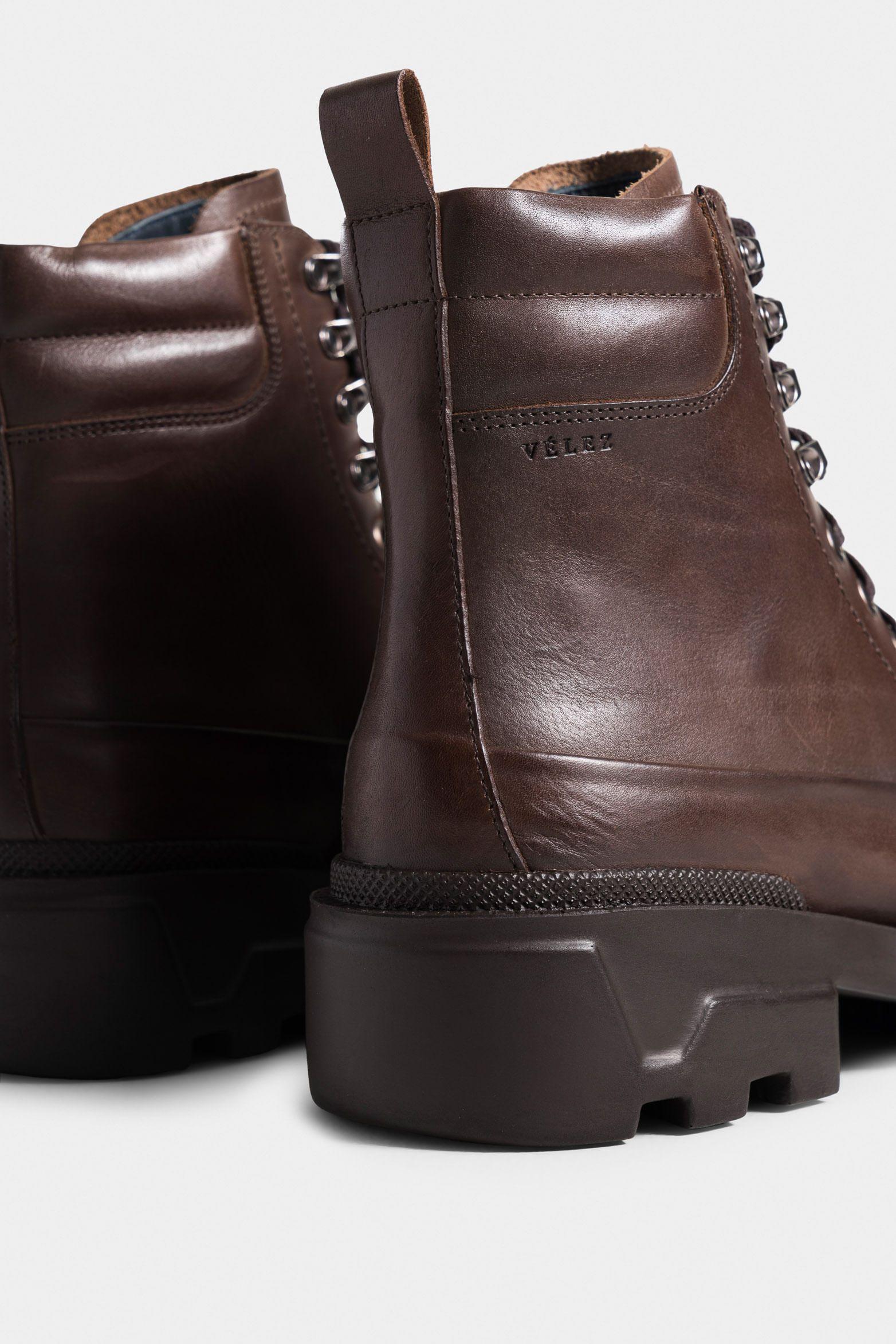 Vélez Botas Navigli Cuero Para Hombre Suela Tractorada Café-4