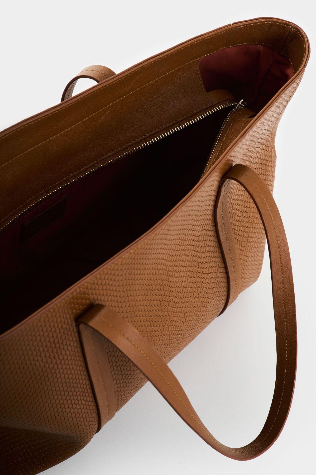 Vélez Cartera Bolso Cuero Grabado Mujer Nectaria Miel-4