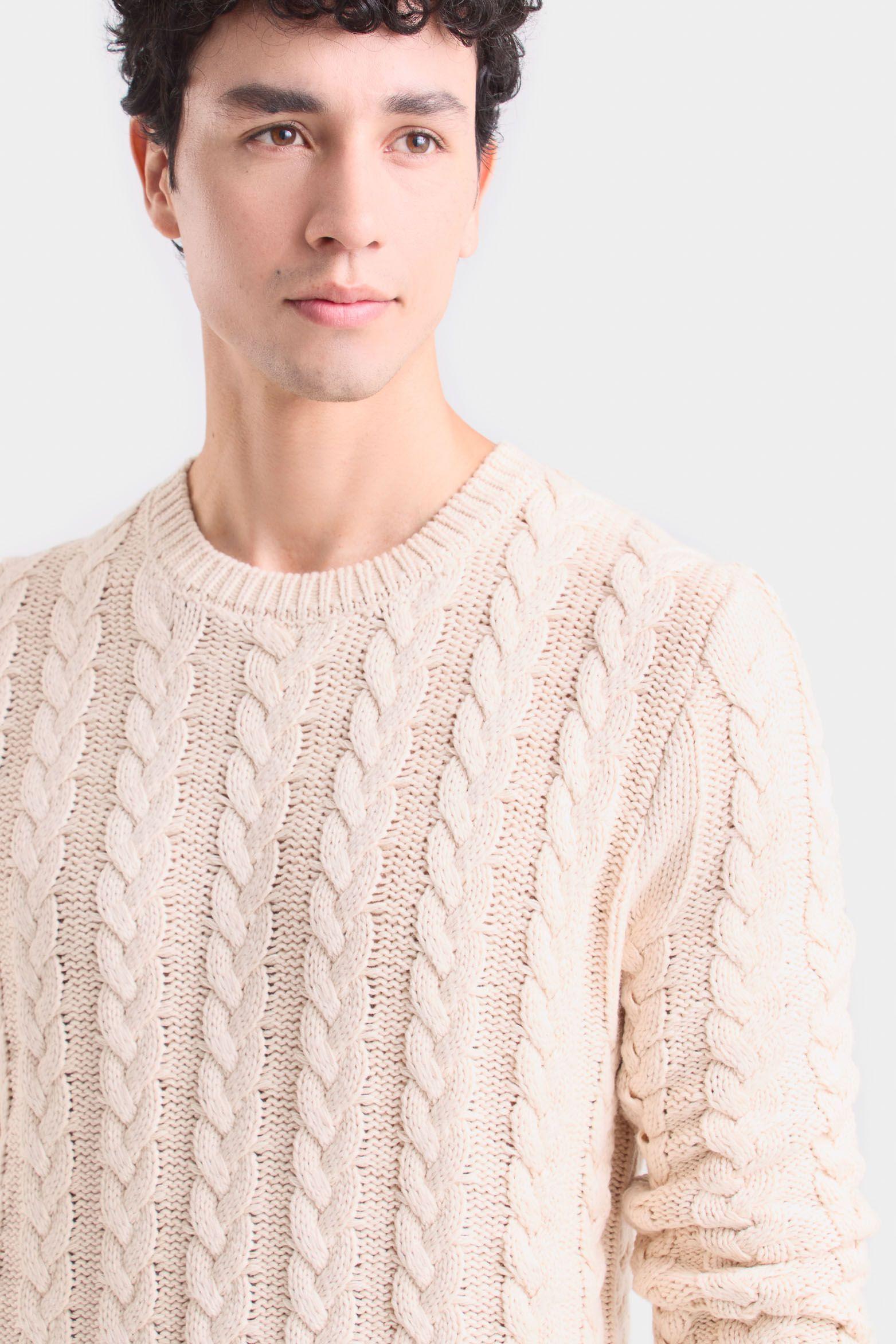 Vélez Sweater Capri Tejido En Algodón Para Hombre Beige-1