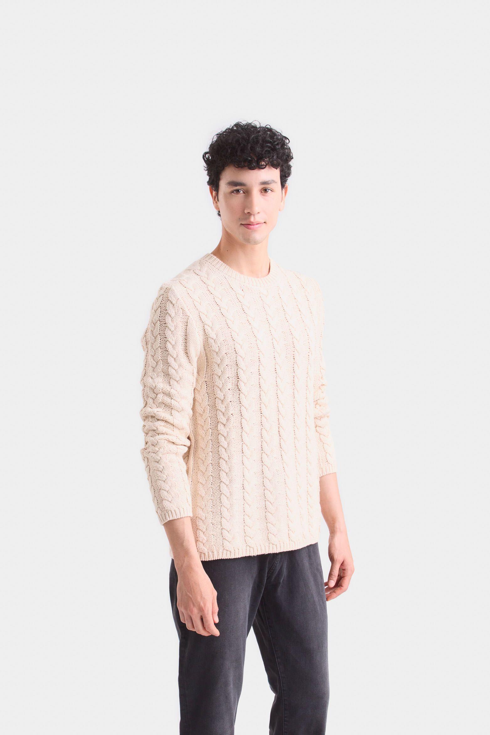 Vélez Sweater Capri Tejido En Algodón Para Hombre Beige-2
