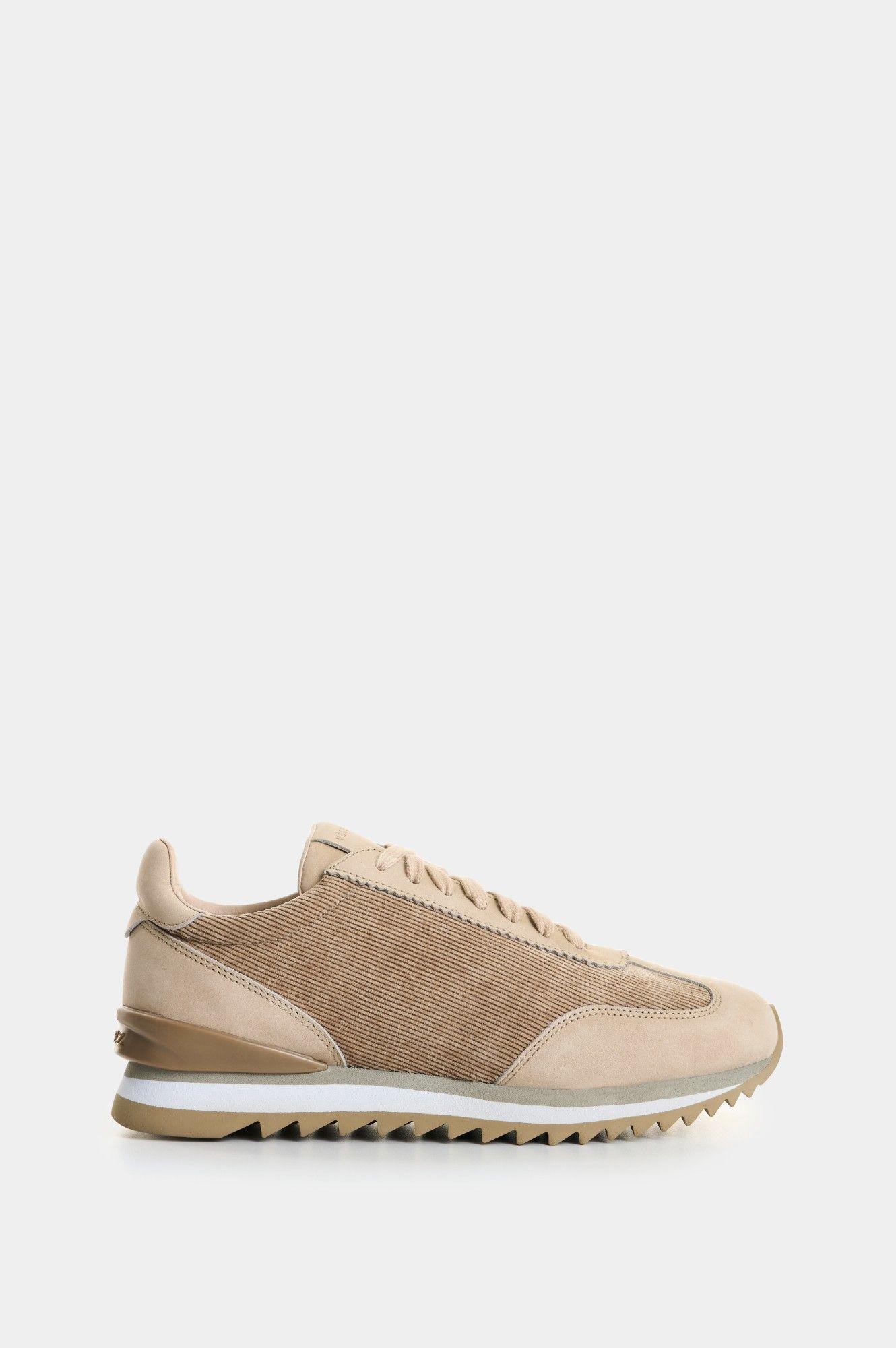 Vélez Zapatilla Tenis En Corduroy Y Cuero Mujer Mist Arena-0