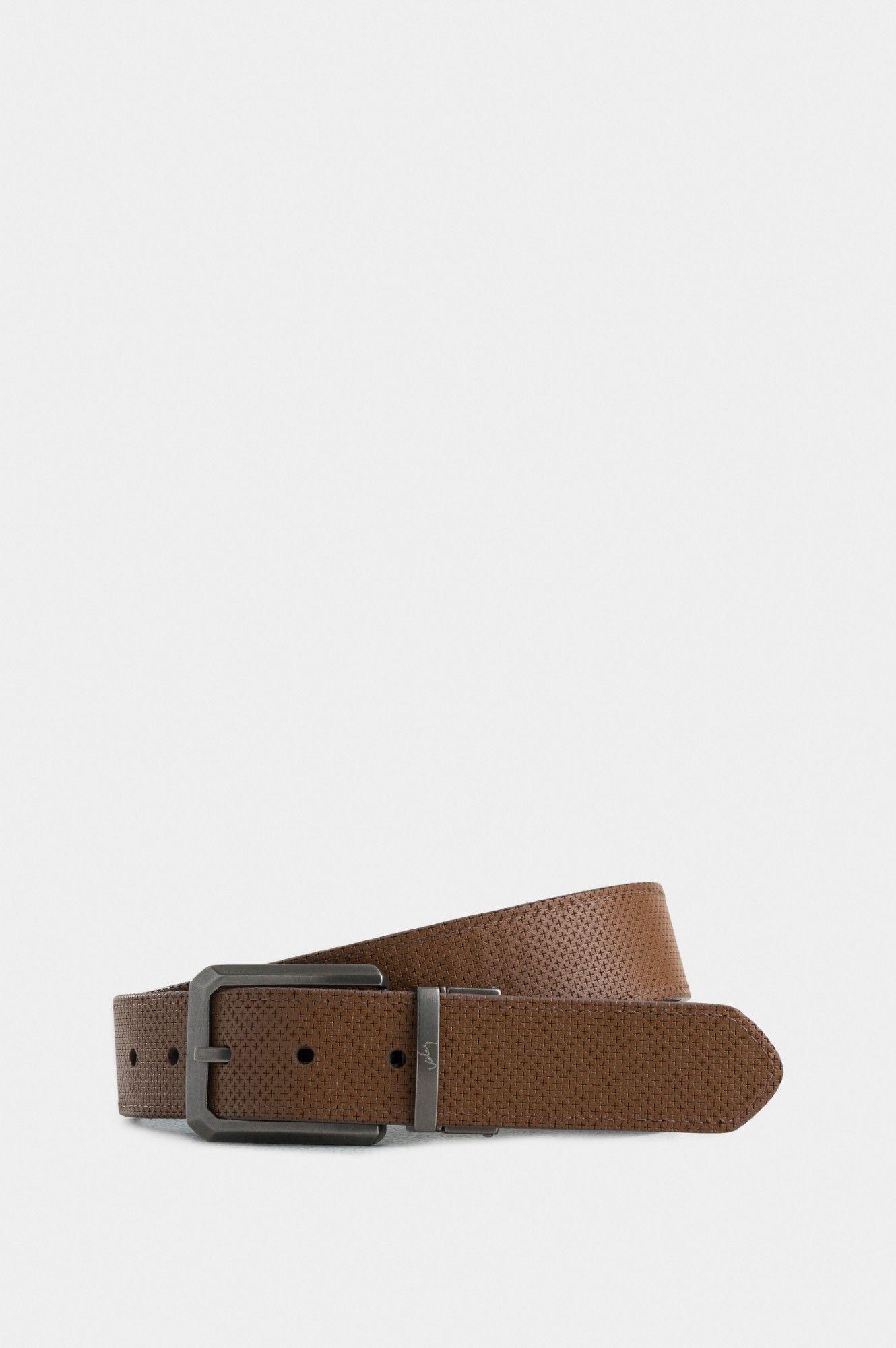 Vélez Cinturón Doble Faz Igor Cuero Hombre Punta Lanza Miel-0